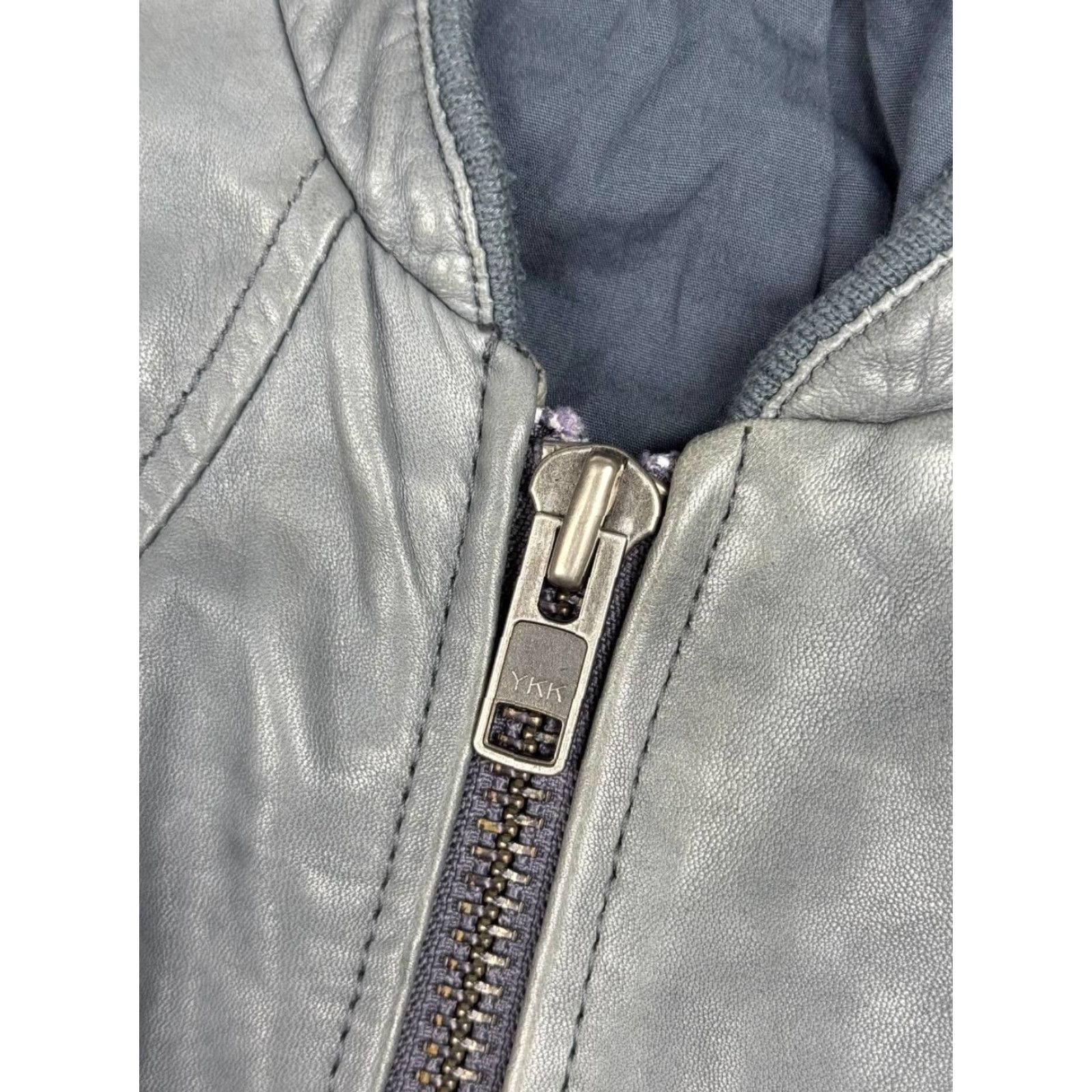 Allsaints AllSaints Jacket Bomber Shirt Men Gray M Leather Zip Zip Front Biker 00s Y2K Casual Spring Fall Winter Mens Size US M / EU 48-50 / 2 - 5 Thumbnail