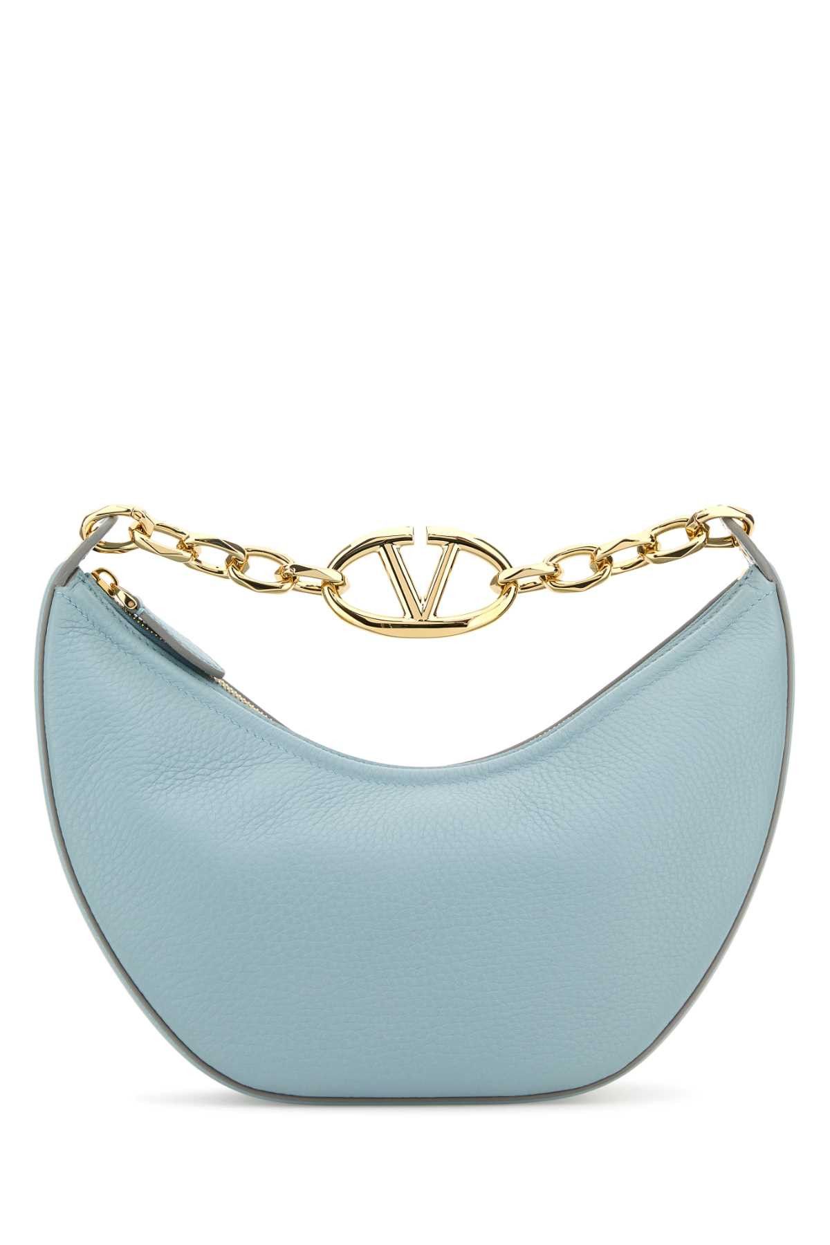 Valentino Light Blue Leather Small Hobo Vlogo Moon Handbag Size ONE SIZE - 1 Thumbnail