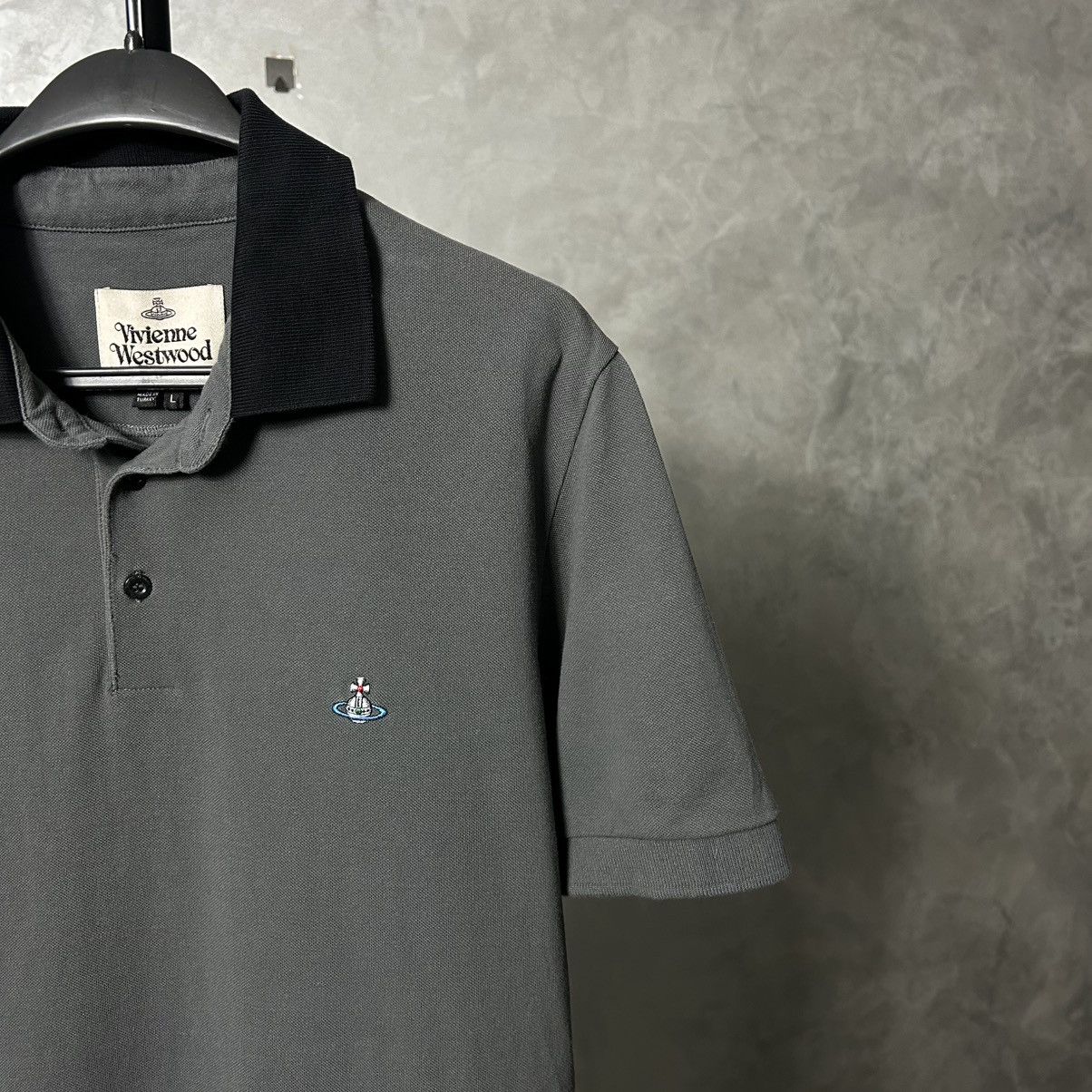 Vivienne Westwood Vivienne Westwood Grey / Black Polo T Shirt Size US L / EU 52-54 / 3 - 6 Thumbnail