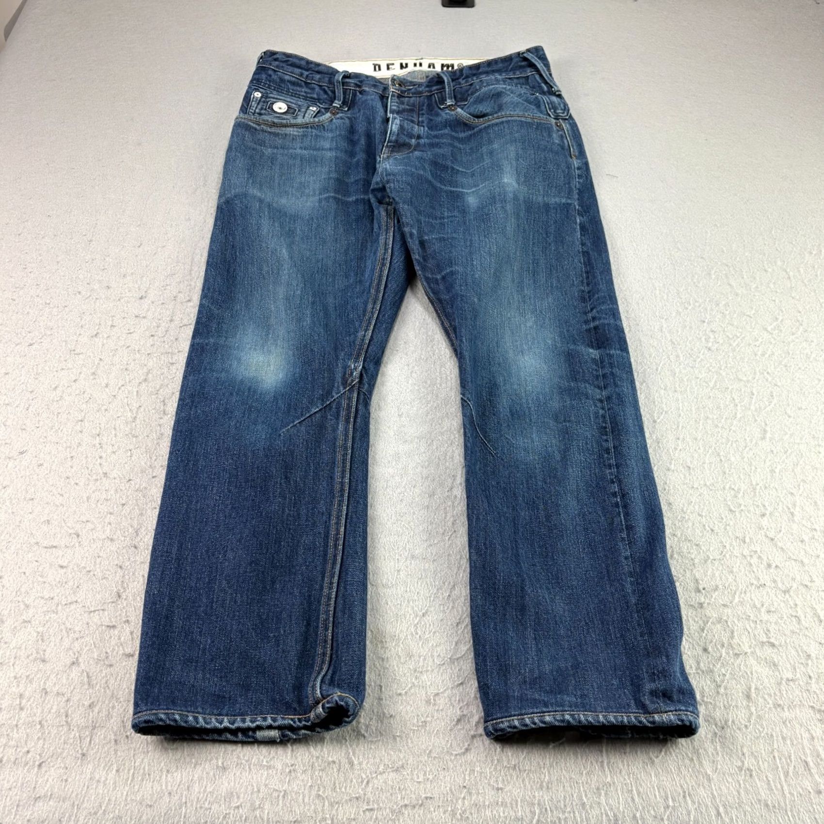 DENHAM Denham Jeans Mens 31x32 Blue Slim Fit Button Fly Denim Inseam 26in 31x26 Size 31 Regular Cotton Cotton Denham Jeans Slim Blue Mens 90s Style Size US 31 - 2 Thumbnail
