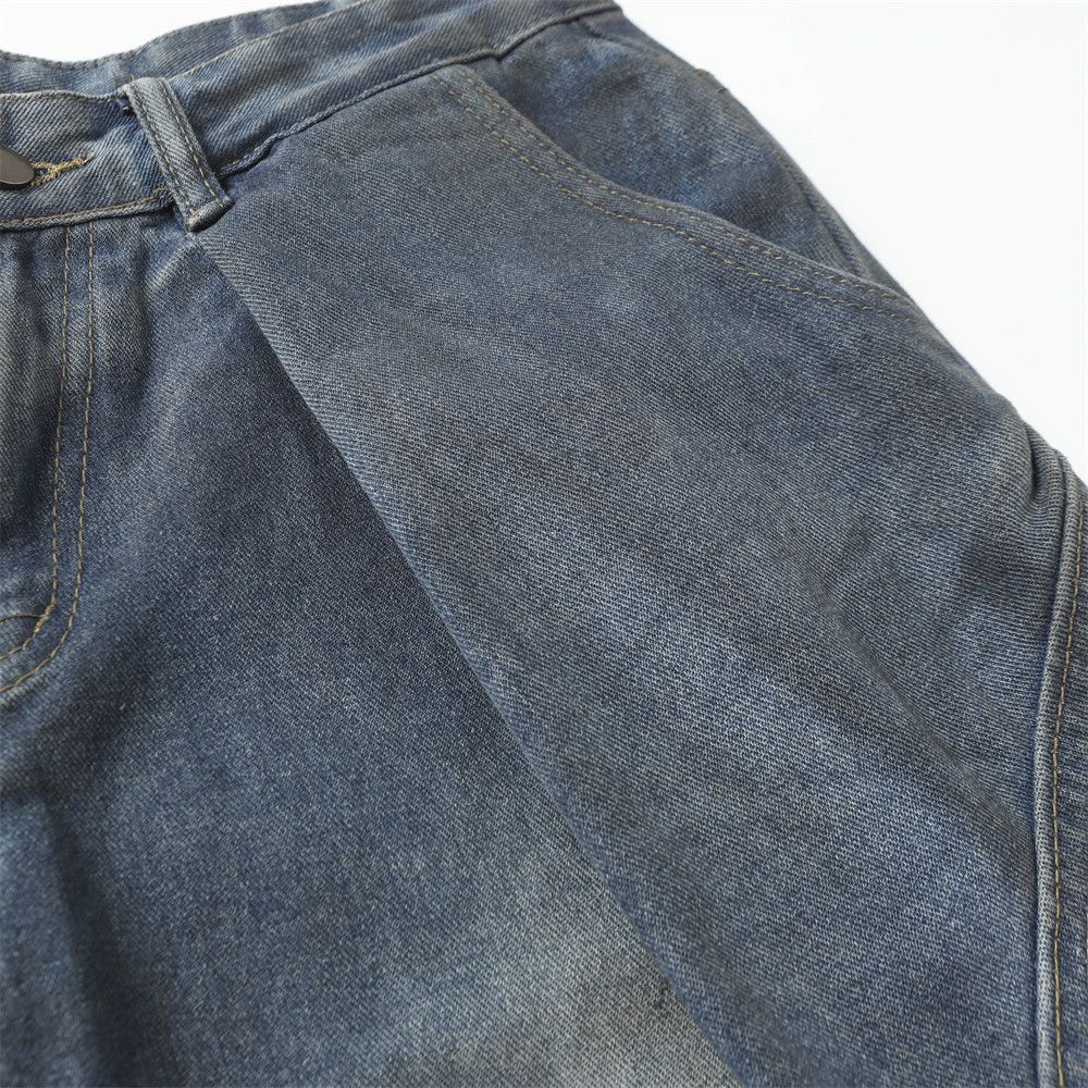 Japanese Brand × Jean Men's washed workwear distressed dirty denim shorts Size US 32 / EU 48 - 6 Thumbnail