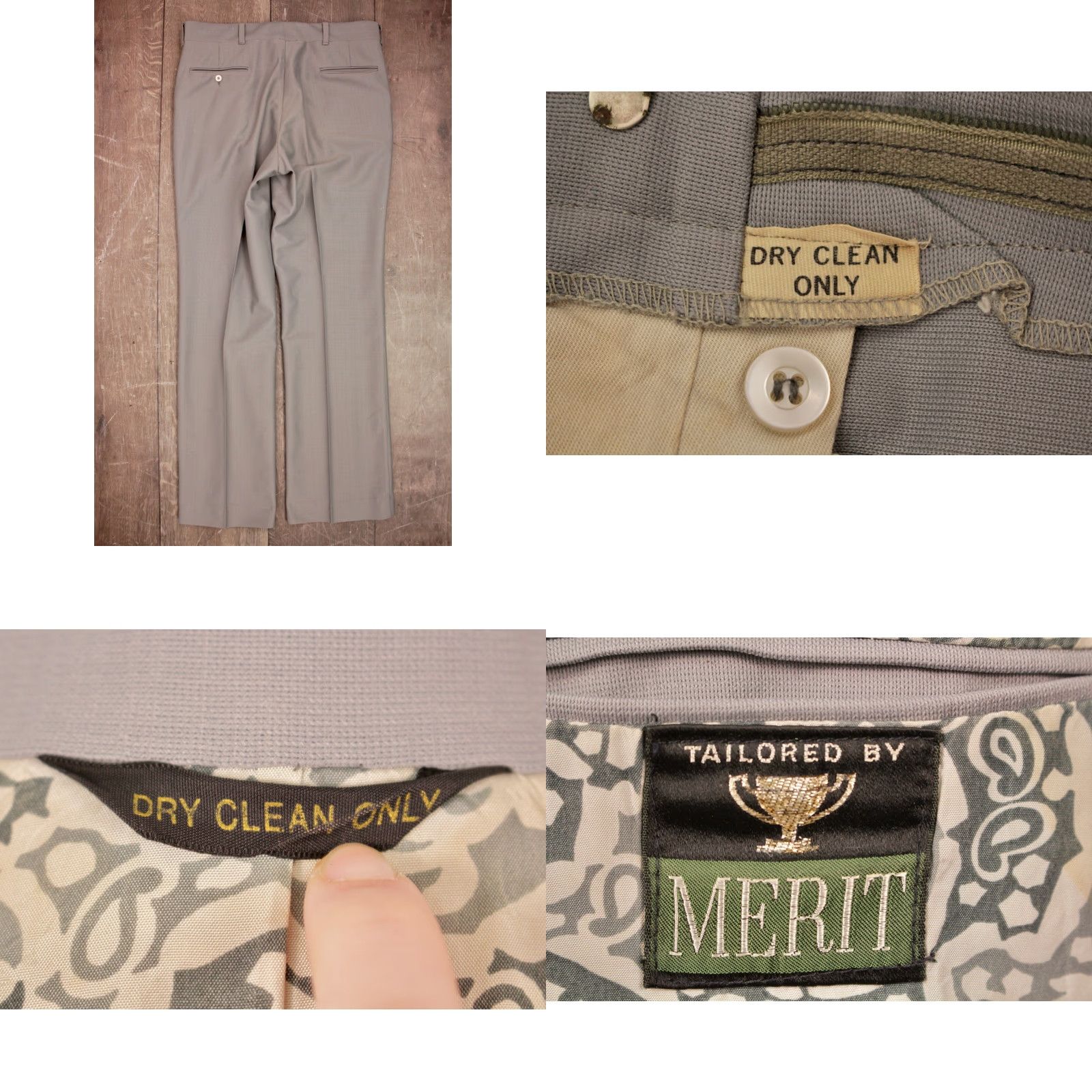 Vintage VINTAGE Mens VTG 70s 2 PC Grey Polyester Suit Sz M 1970s Size 40R - 8 Thumbnail