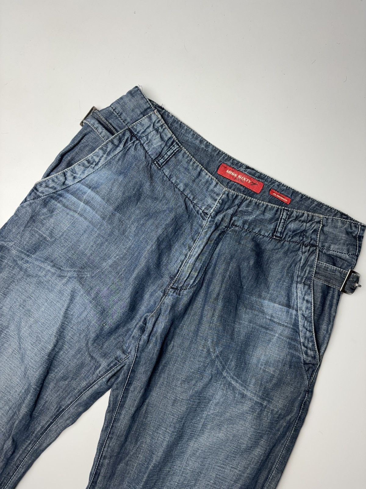 MISS SIXTY VINTAGE JEANS LIGHT FLARED BONDAGE DENIM PANTS