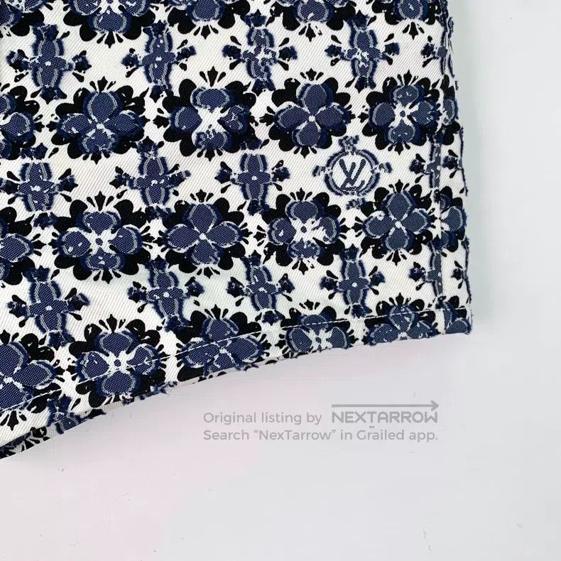Louis Vuitton Louis Vuitton 24 Blue and White Floral Cotton Casual Denim Size US 34 / EU 50 - 4 Thumbnail