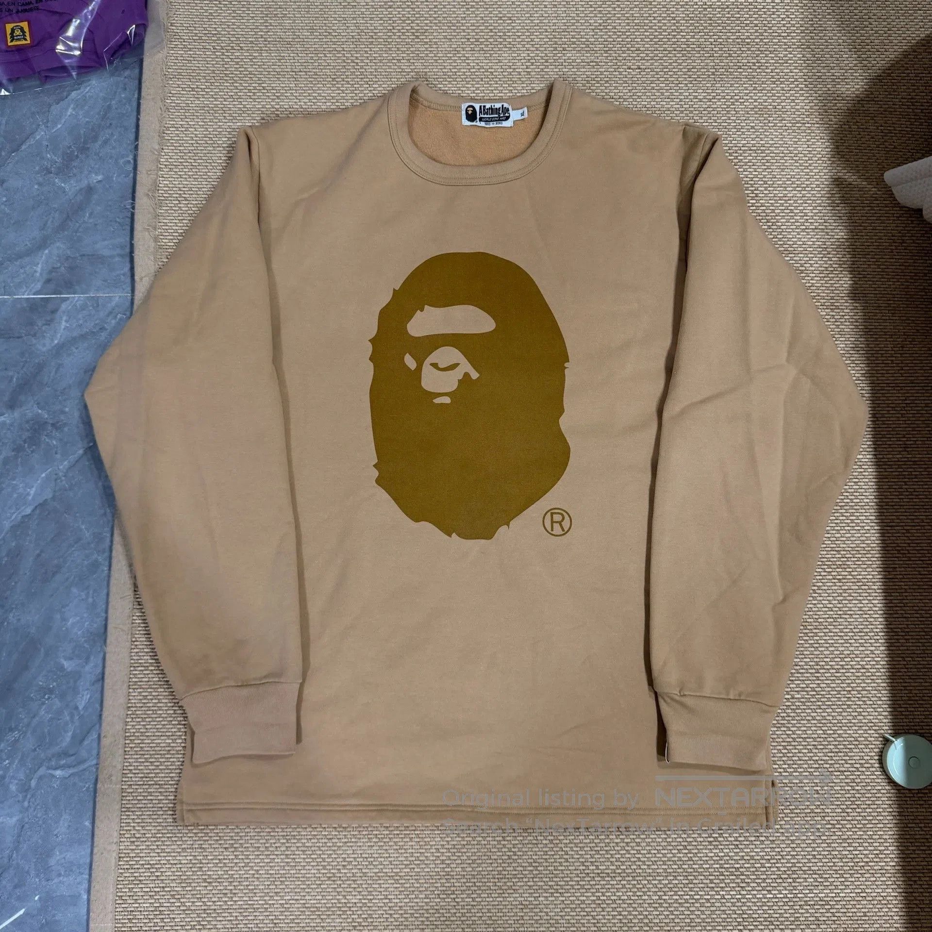 Bape BAPE Light Brown Big Ape Crewneck Sweatshirt. Size US XL / EU 56 / 4 - 1 Thumbnail