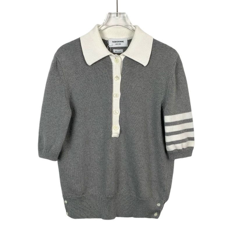 Thom Browne Thom Browne Gray classic four-bar flower embroidered cotton Size S / US 4 / IT 40 - 1 Thumbnail