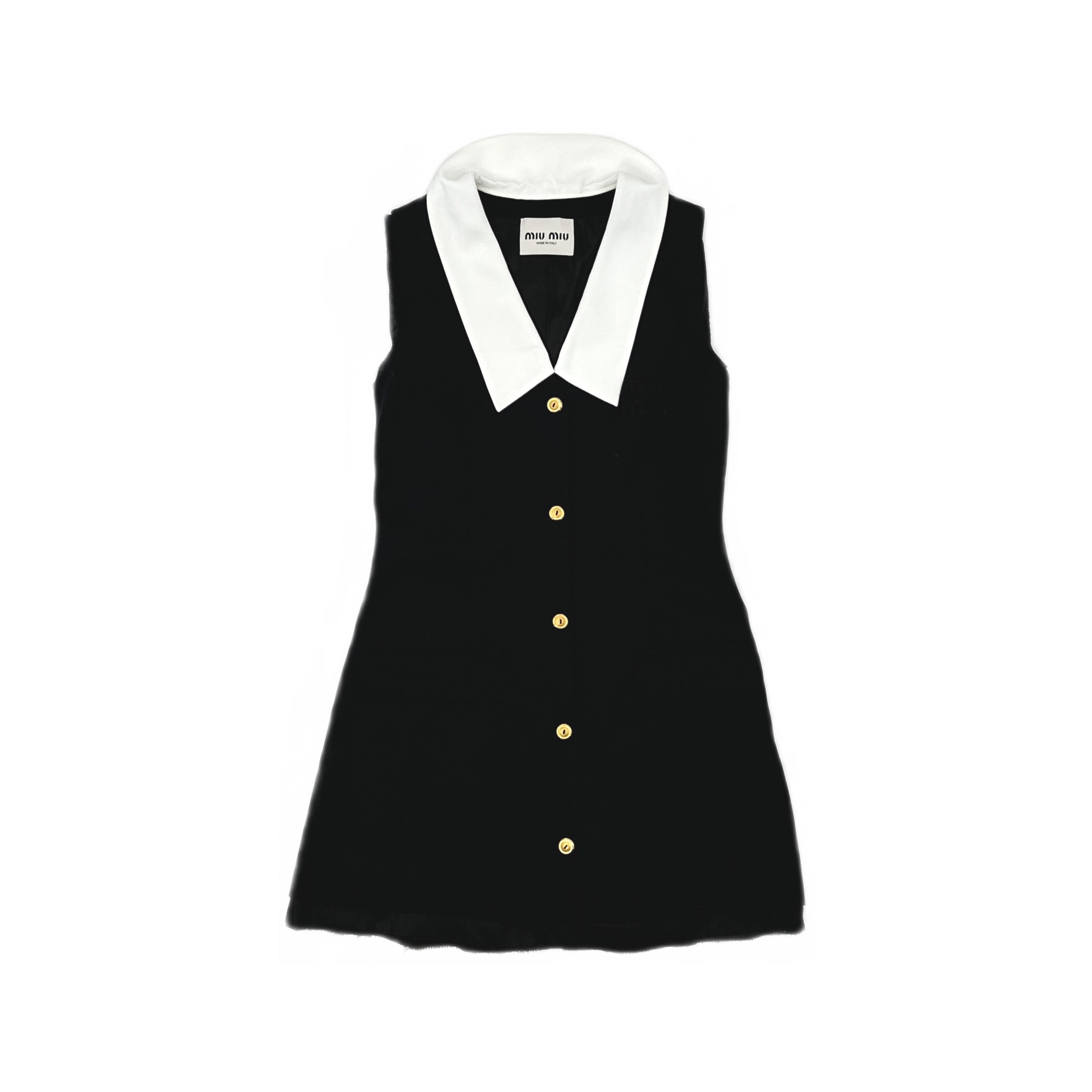 Miu Miu Miu Miu Contrast Collar Sleeveless Mini Dress Size 40 Size S / US 4 / IT 40 - 1 Thumbnail