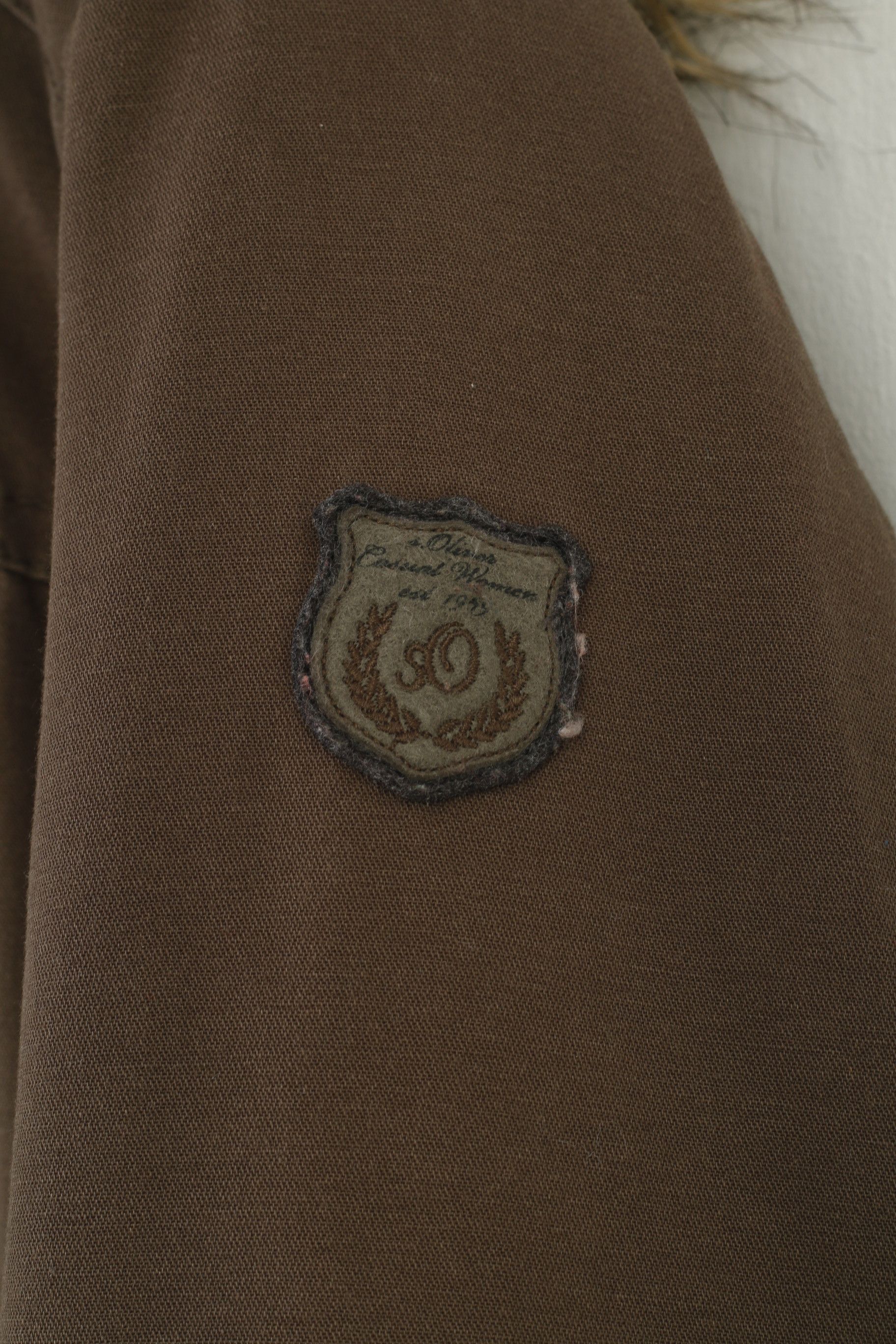 s.Oliver S.Oliver Woman M Jacket Khaki Padded Hood Vintage 0217 Size M / US 6-8 / IT 42-44 - 5 Thumbnail