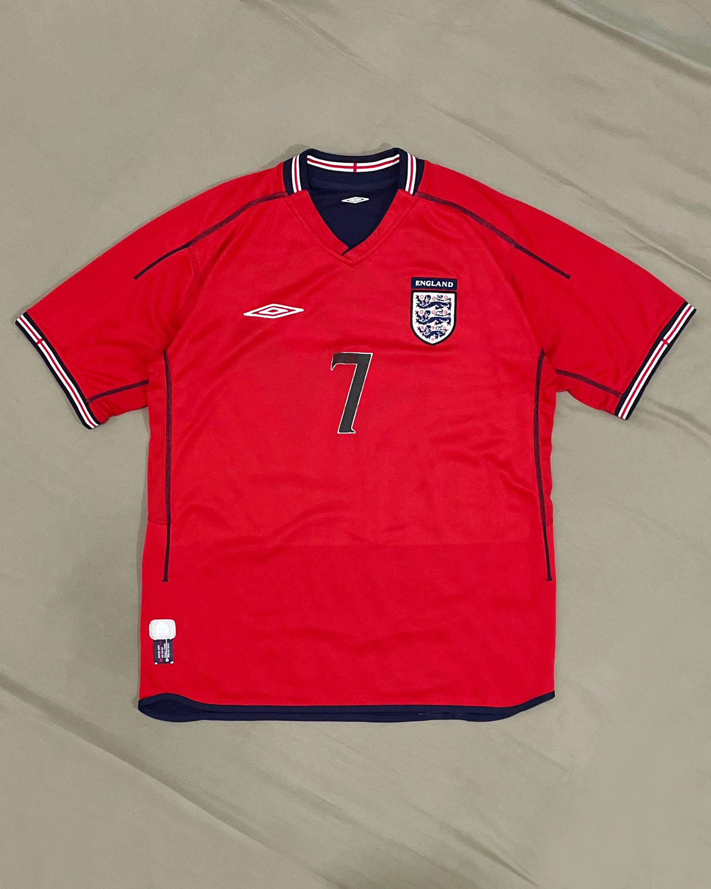 Umbro England Away Kit 2002 2003 2004 Number set 7 Size US M / EU 48-50 / 2 - 1 Thumbnail