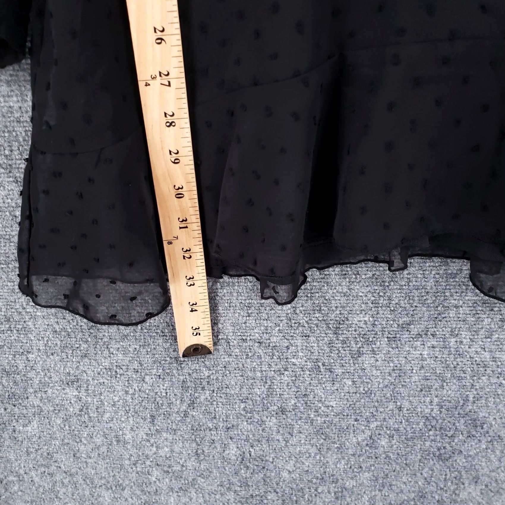 Missguided Missguided Dress Womens 6 Black Dobby Long Sleeve Sheer V Neck Skater Lined Size M / US 6-8 / IT 42-44 - 4 Thumbnail