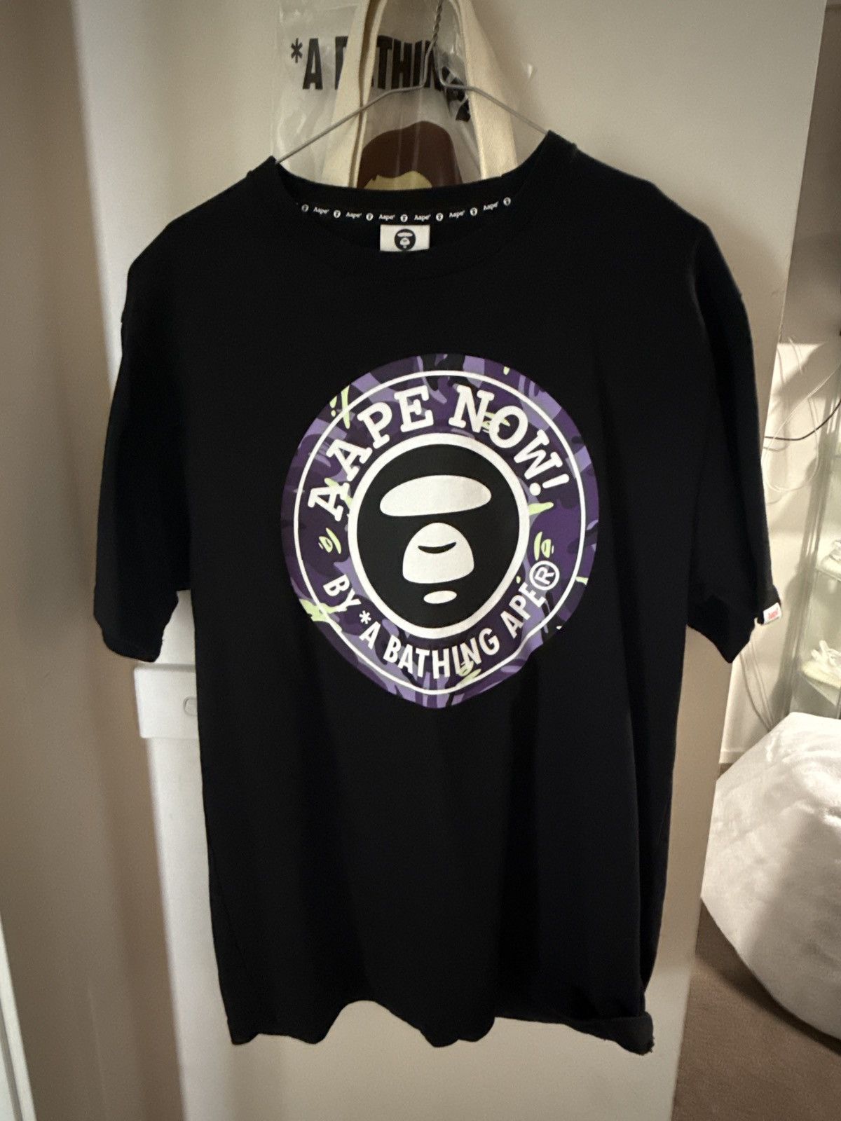 Aape AAPE Purple Glow Camo Moon Face Tee Size US L / EU 52-54 / 3 - 1 Thumbnail