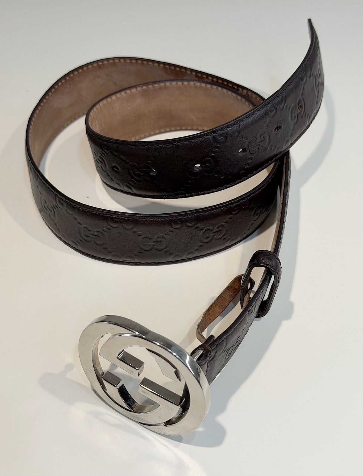 Gucci GUCCI GG Monogram Leather Belt Demna Nettspend Fakemink Logo Size ONE SIZE - 11 Thumbnail