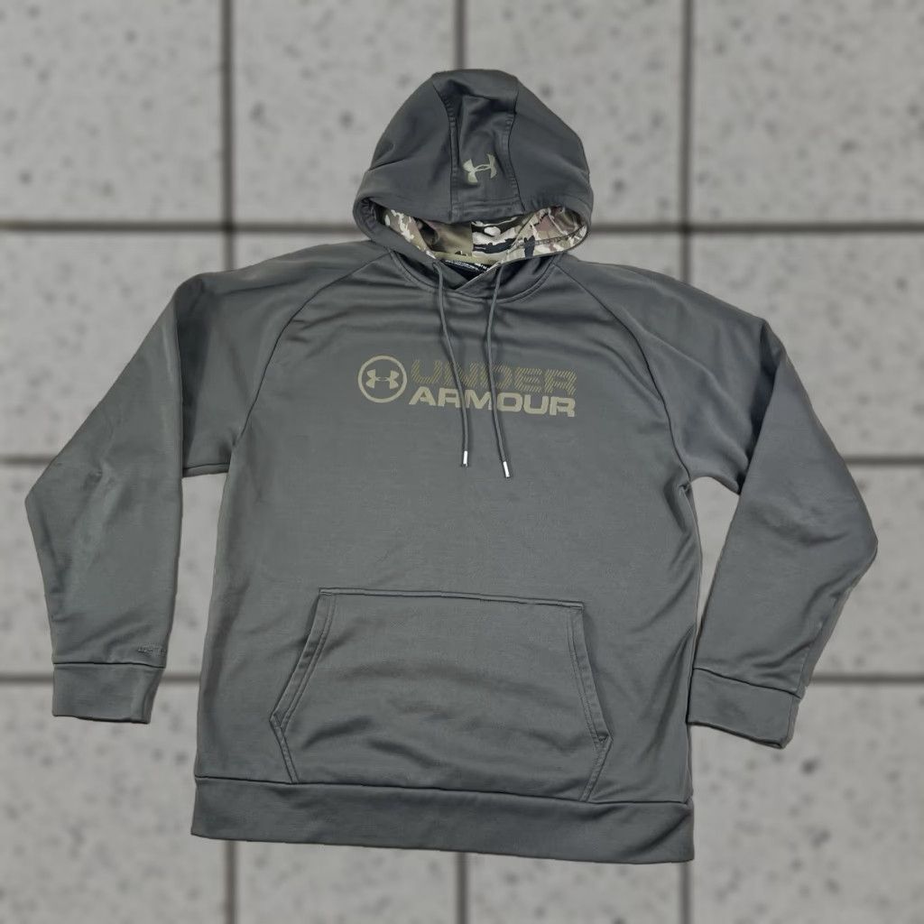 Under Armour Under Armour Storm Hoodie Mens M Brown Camo Hunting Fleece Pullover Hooded Pockets Rain HeatGear Sweatshirt Graphic Print Size US M / EU 48-50 / 2 - 1 Thumbnail