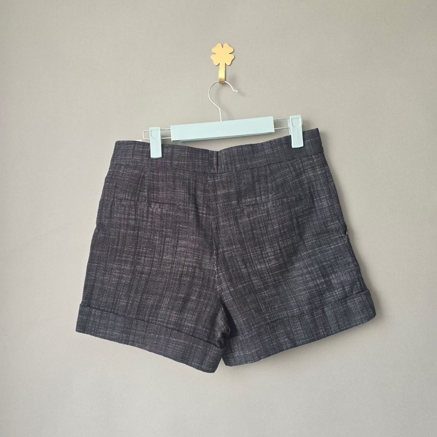 Dior Dior Gray Plaid Linen Blend Shorts. Size 35" - 2 Thumbnail