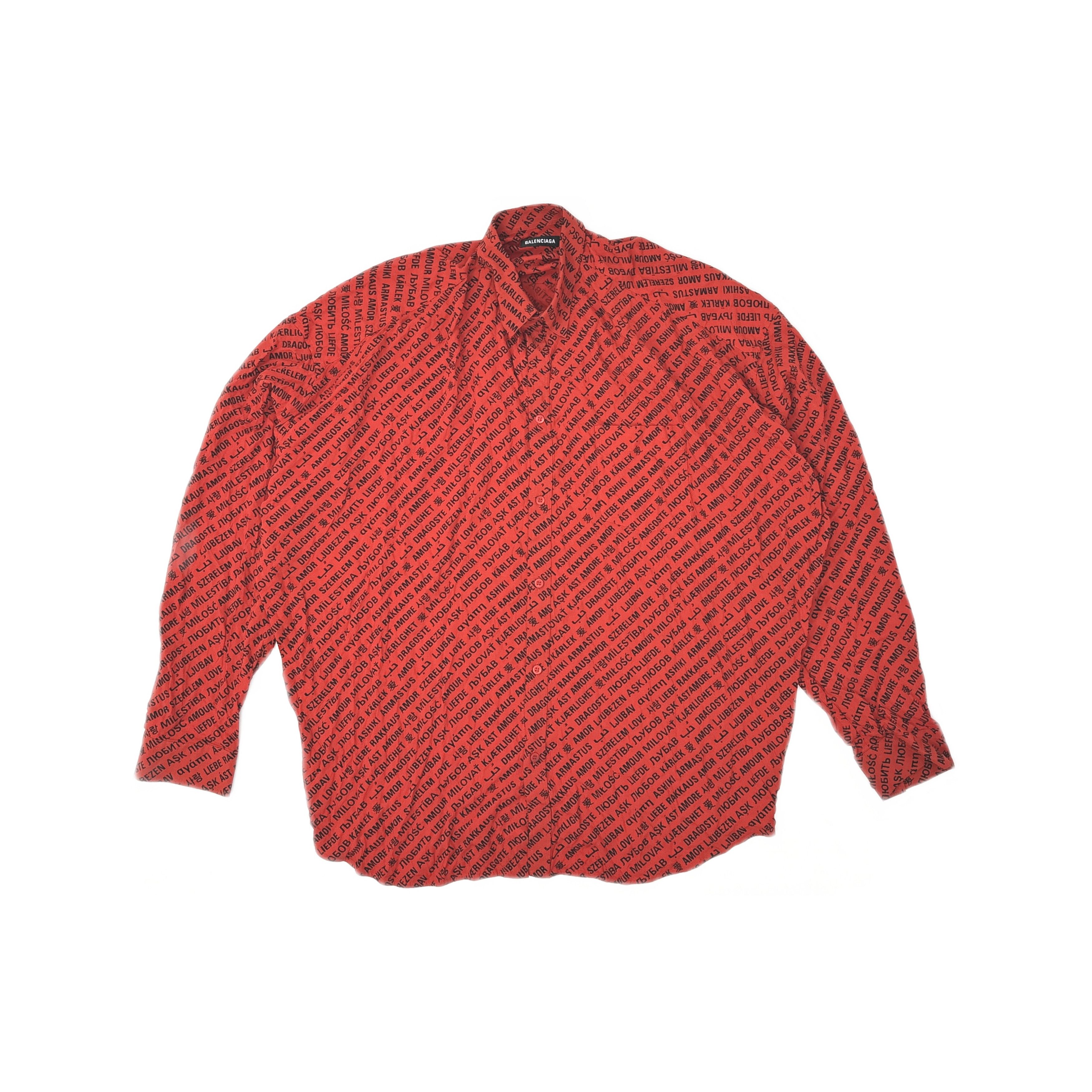 Balenciaga Balenciaga Love Print Button-Up Shirt Size S Size US S / EU 44-46 / 1 - 1 Thumbnail