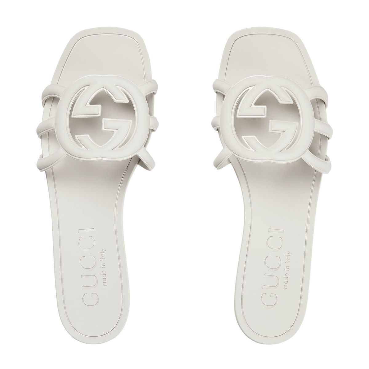 Gucci GUCCI Shift $550 White Interlocking G Slide Sandals New & Au Size US 11 / IT 41 - 4 Thumbnail