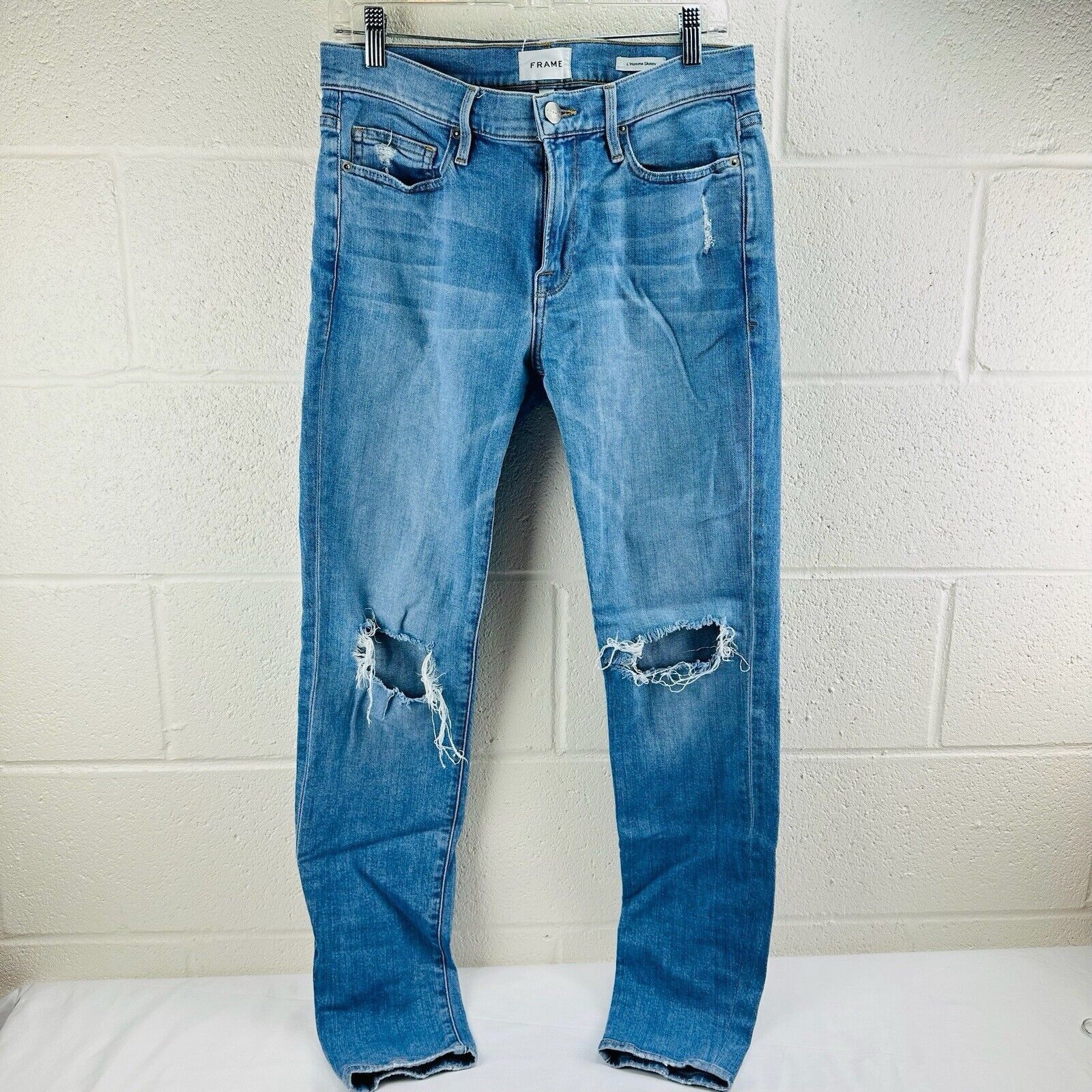 Frame Frame L'Homme Dylan Skinny Jeans Men Sz 32 Light Distressed Size US 32 / EU 48 - 1 Thumbnail