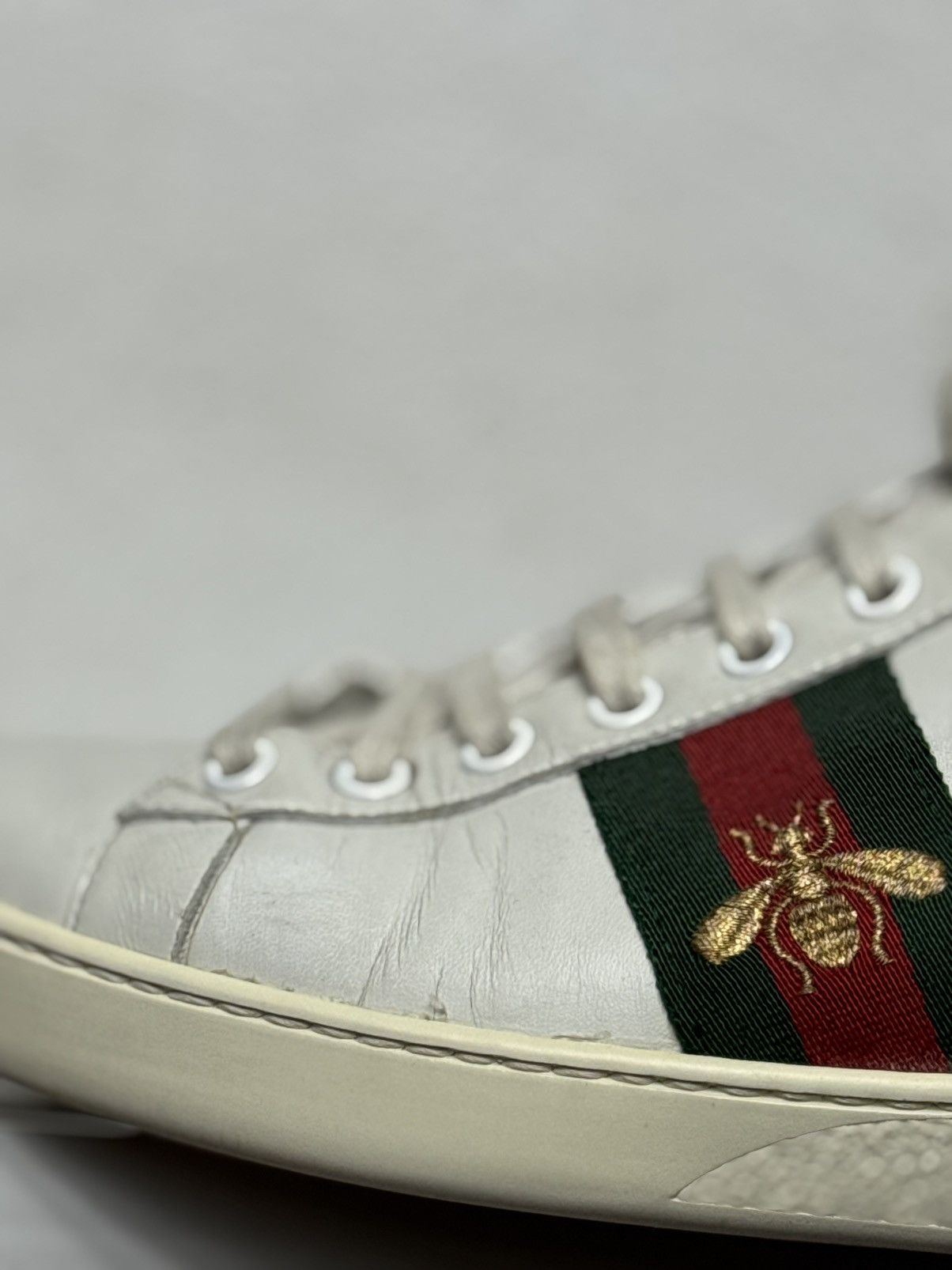 Gucci Gucci GG Leather White Sneakers luxury Size US 7.5 / EU 40-41 - 7 Thumbnail