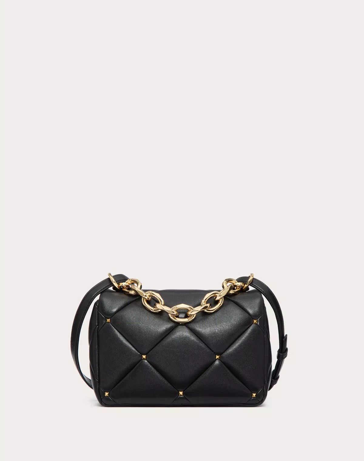 Valentino oc11z0725 Size:OS/Roman Stud Bag In Nappa Patchwork in Black Size ONE SIZE - 3 Thumbnail