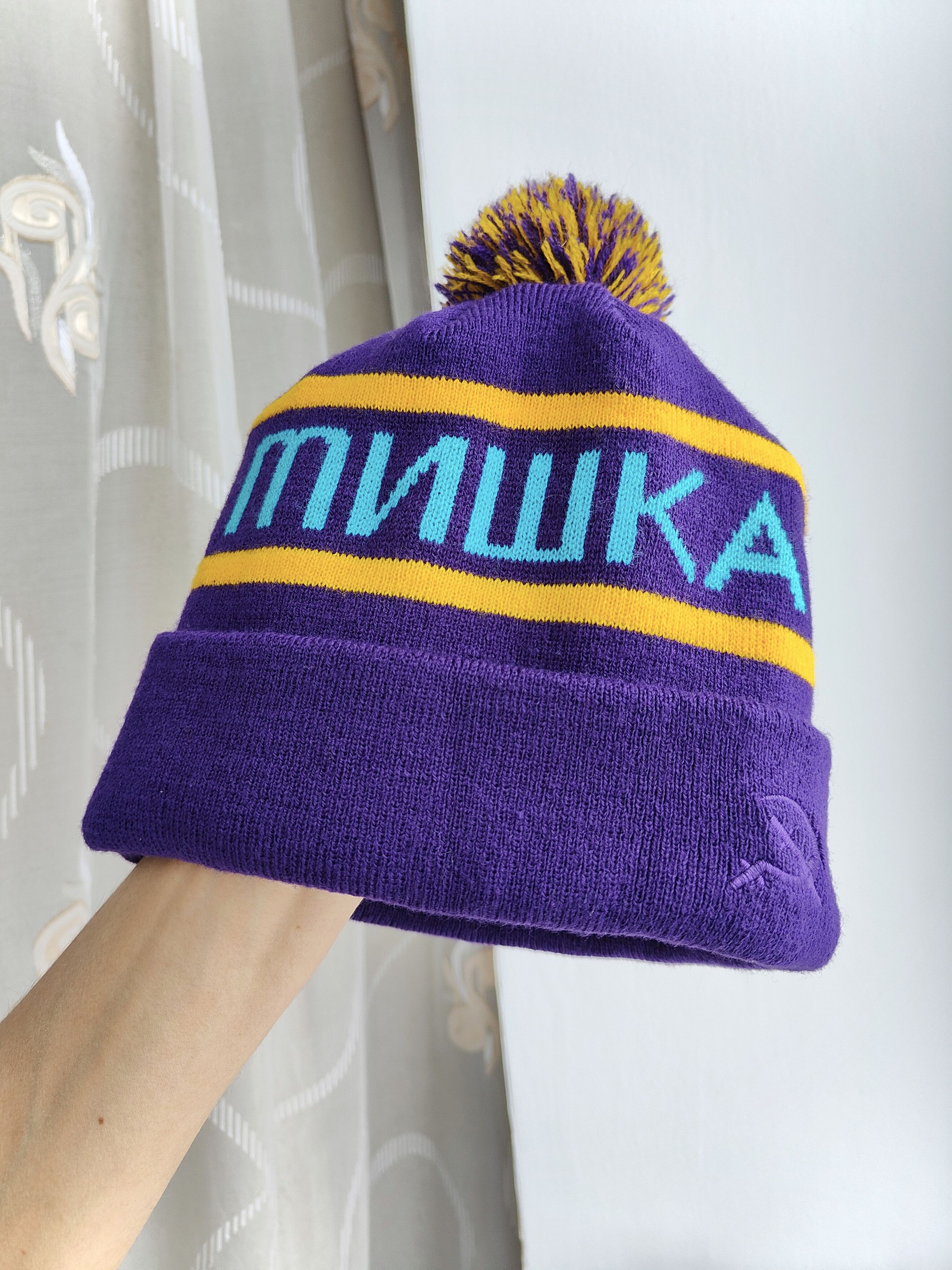 New Era Vintage Y2K Mishka New Era Beanie Pom Pom Hat Cyrillic Logo Size ONE SIZE - 1 Thumbnail