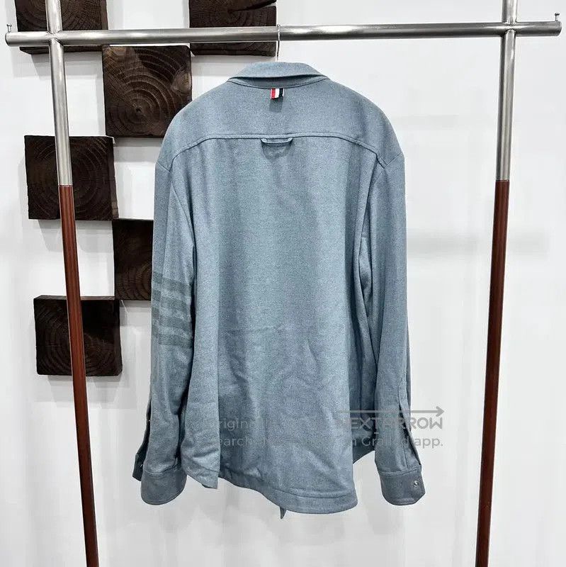 Thom Browne Thom Browne Gray-Blue Wool Blend Cardigan . Size US XXL / EU 58 / 5 - 1 Thumbnail