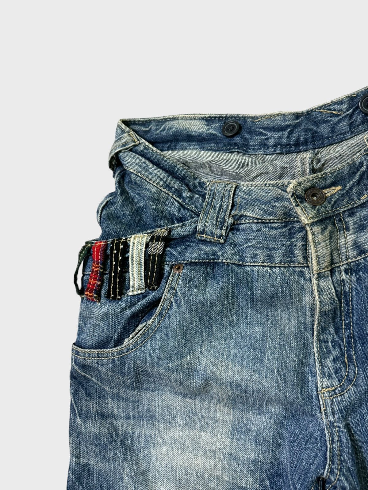 Hysteric Glamour DOUBLE WAIST SUPER RARE DISTRESSED DENIM PANTS Size US 32 / EU 48 - 8 Thumbnail