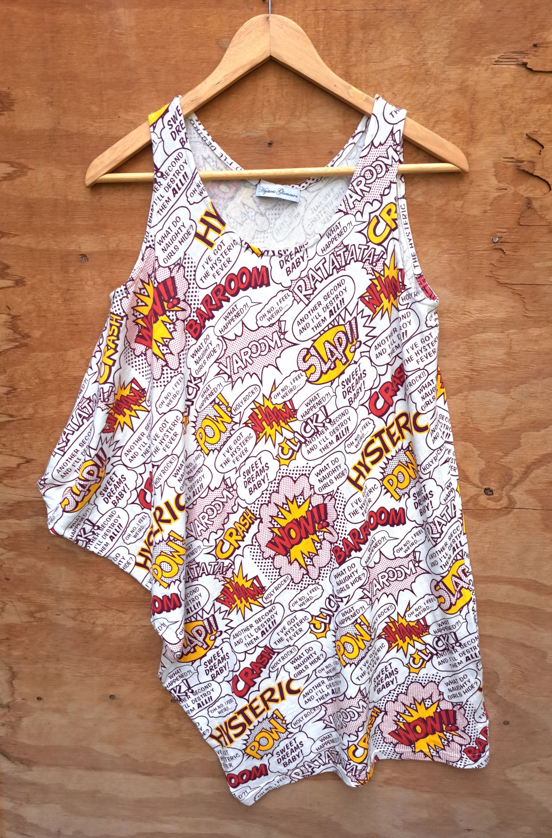 image of Hysteric Glamour Asymmetrical Full Printed Mid Length Tank Top, Women's (Size Medium)