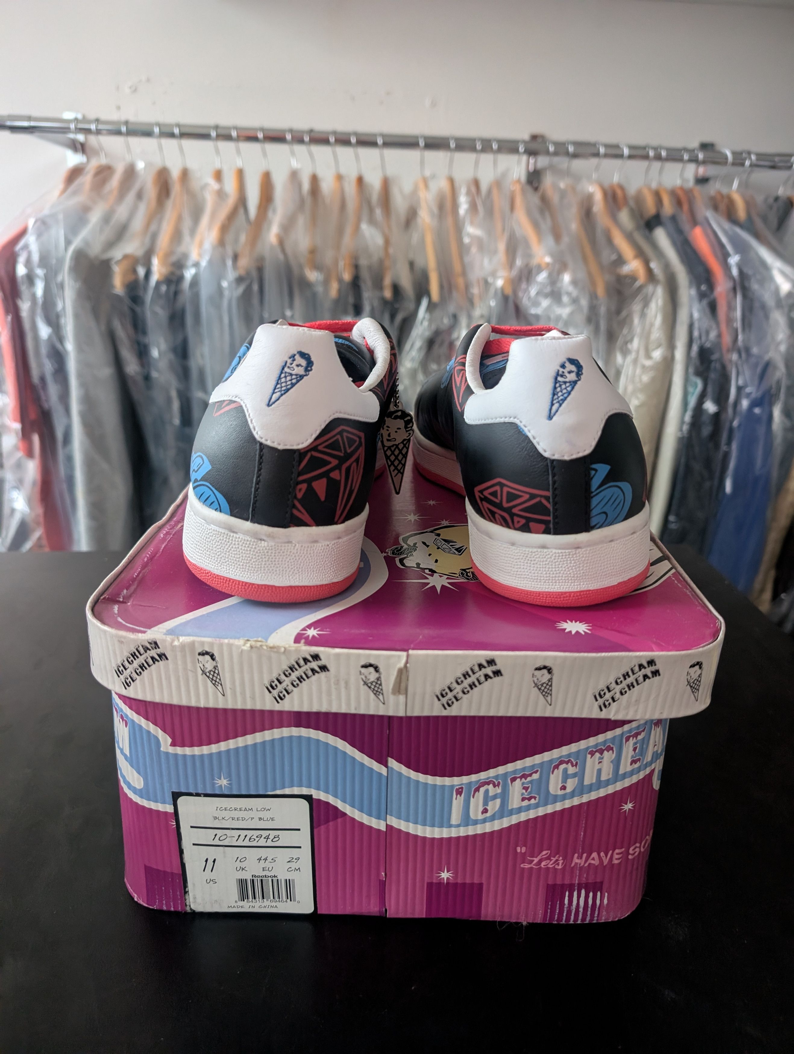 Icecream × Reebok ICECREAM LOW BLK/RED/P BLUE Brand New Deadstock Size US 11 / EU 44 - 4 Thumbnail