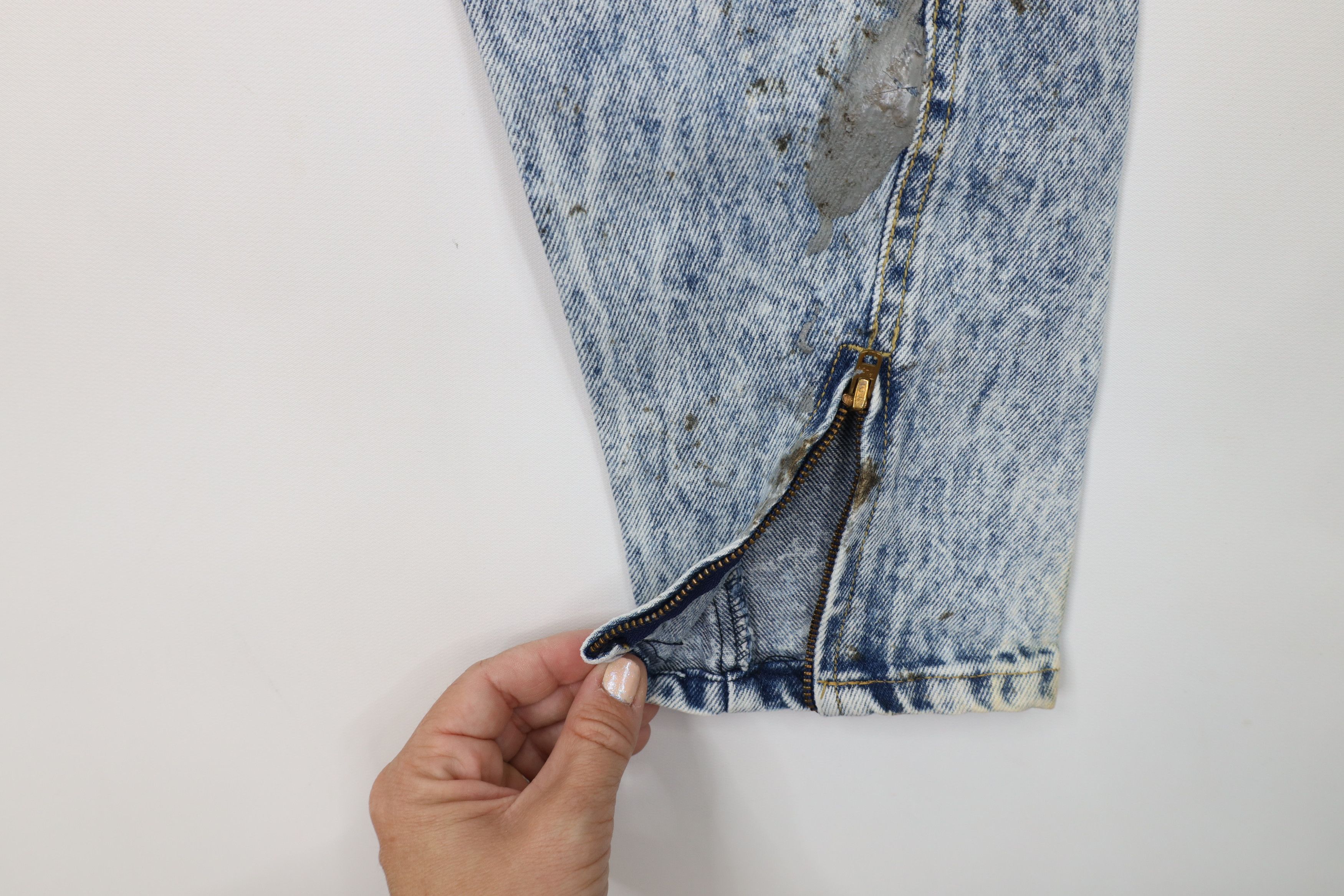 Vintage Vintage 70s Streetwear Acid Wash Zip Cuff Denim Jeans USA Size 34" / US 12 / IT 48 - 5 Thumbnail