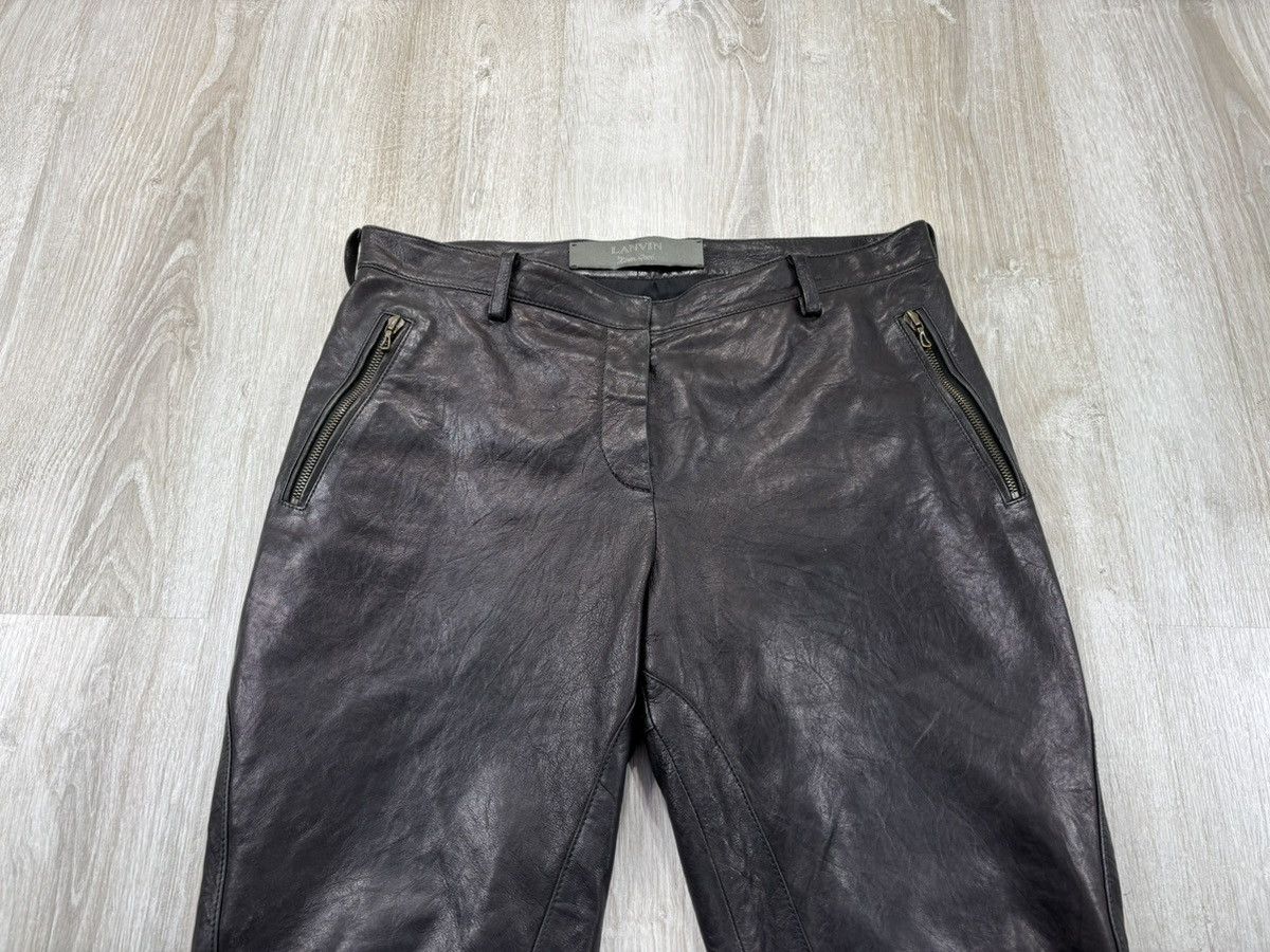 Designer × Lanvin Womens vintage leather Motorcycle Biker pants Lanvin Size 40 Size 27" / US 4 / IT 40 - 4 Thumbnail