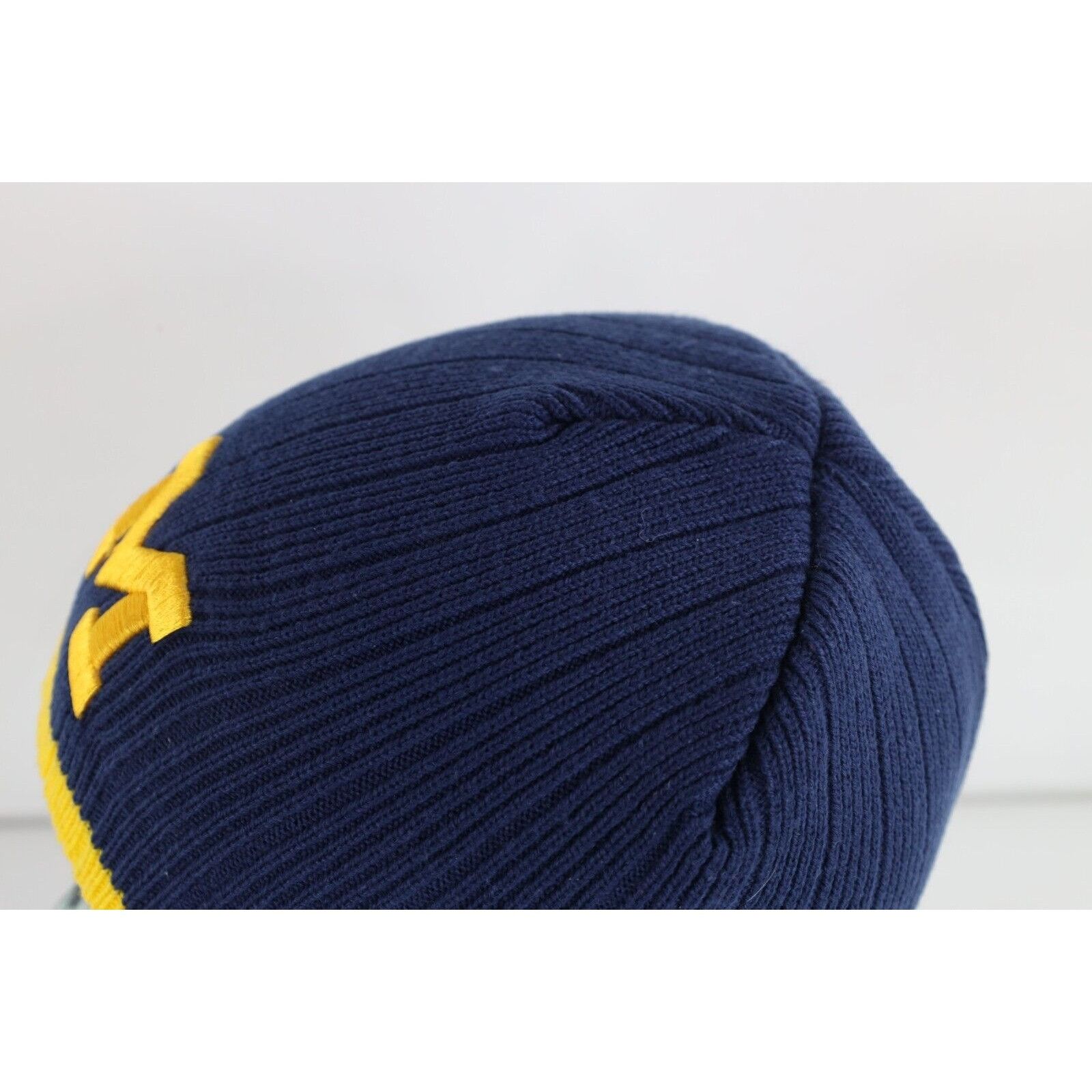 Vintage Vintage 90s University of Michigan Ribbed Knit Beanie Hat Size ONE SIZE - 4 Thumbnail