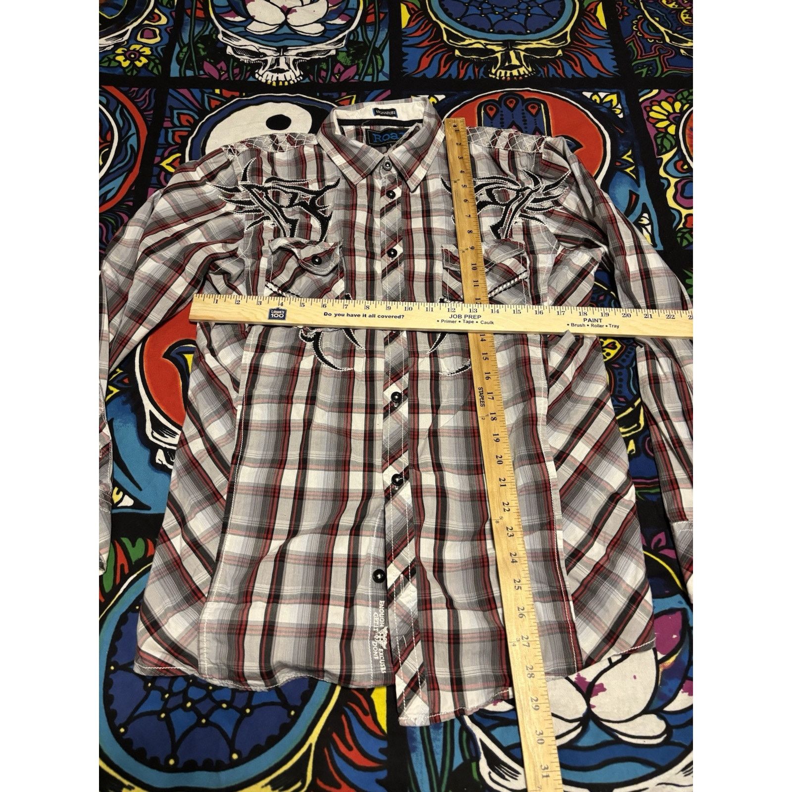 Vintage Roar Signature L Red Black Plaid Discord Western Cowboy Size US L / EU 52-54 / 3 - 9 Thumbnail
