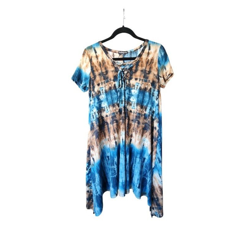 Wanderlust Wanderlust LA Size Medium Graphic Print Dress - Brown & Blue Size M / US 6-8 / IT 42-44 - 1 Thumbnail