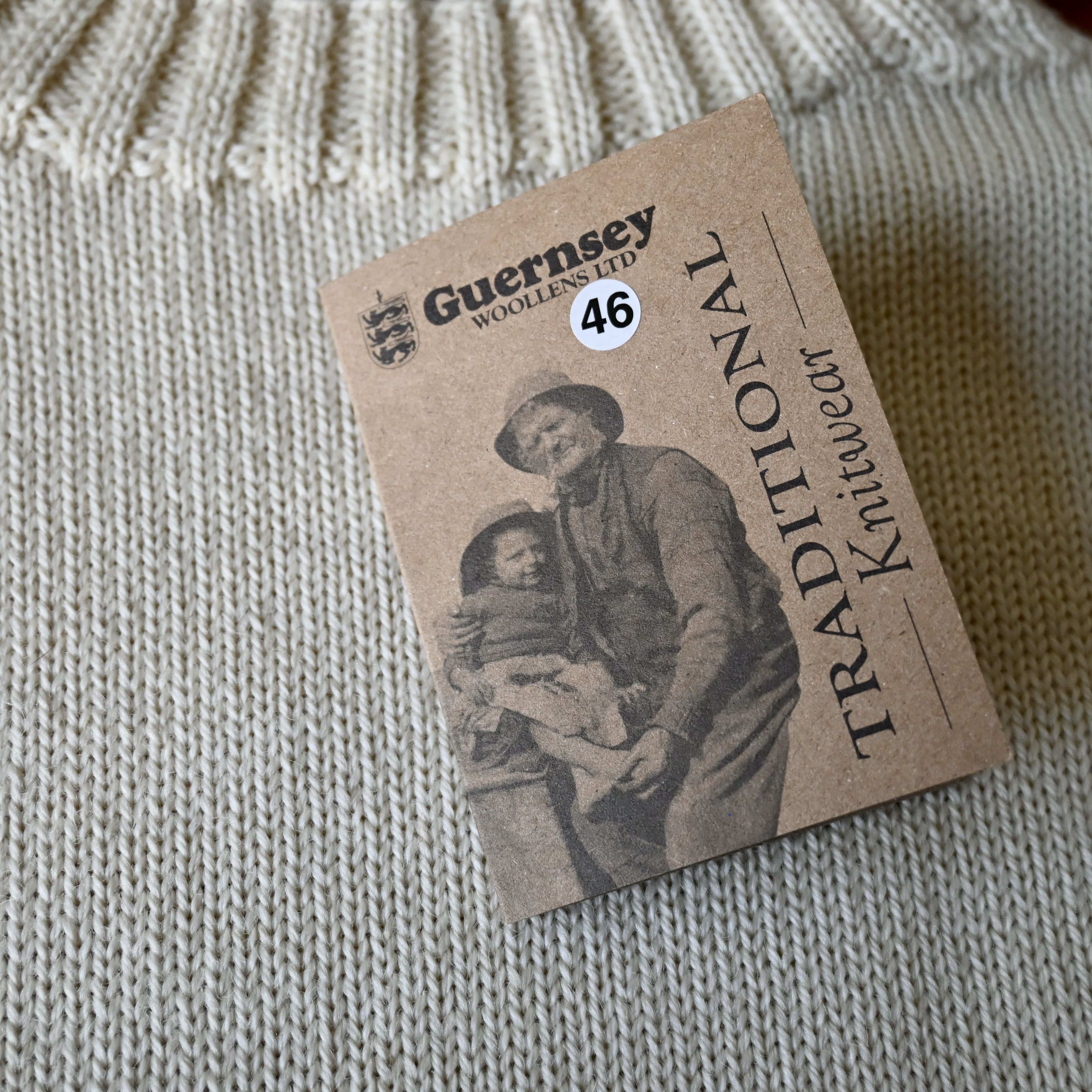 Other UNUSED, Guernsey Woollens traditional jumper, cream Size US XL / EU 56 / 4 - 10 Thumbnail