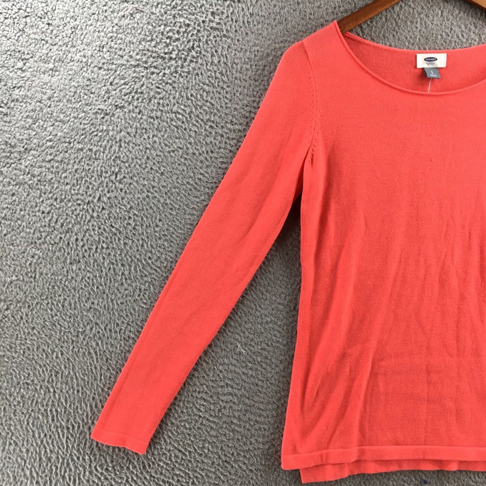 Old Navy Old Navy Womens S Coral Cotton Blend Crew Neck Long Sleeve Sweater Casual NEW Size S / US 4 / IT 40 - 4 Thumbnail