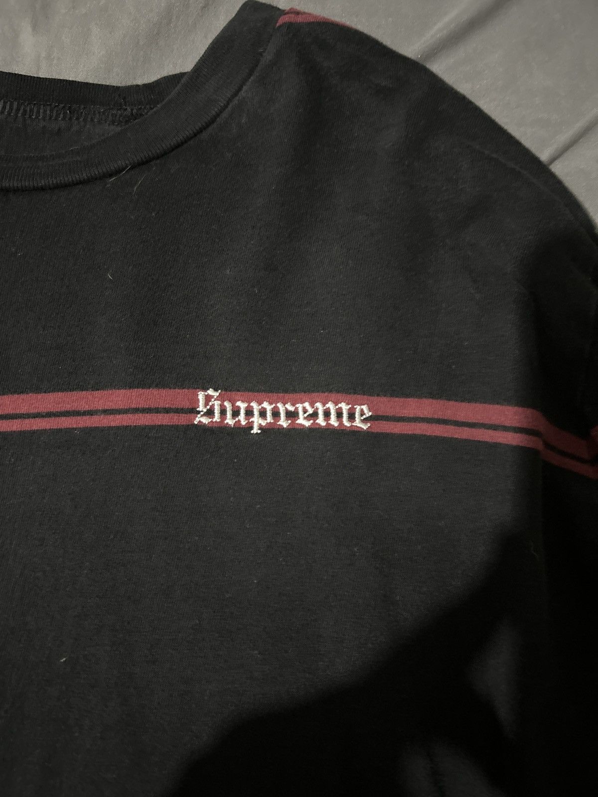 Supreme Supreme Old English - Striped Long Sleeve Shirt Size US M / EU 48-50 / 2 - 1 Thumbnail