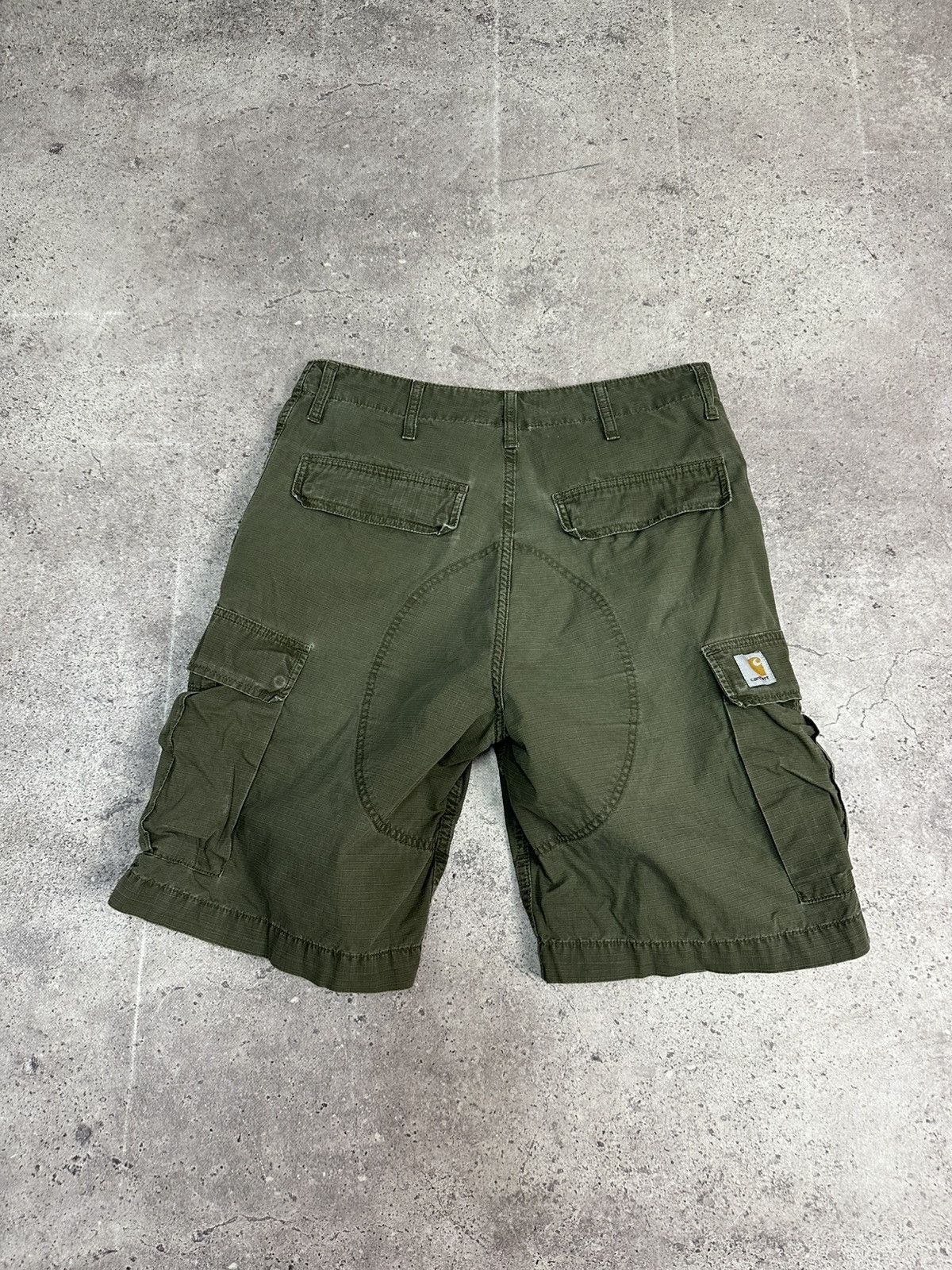 Carhartt Vintage Carhartt Cargo Shorts Khaki Distressed Y2K Faded Size US 32 / EU 48 - 3 Thumbnail