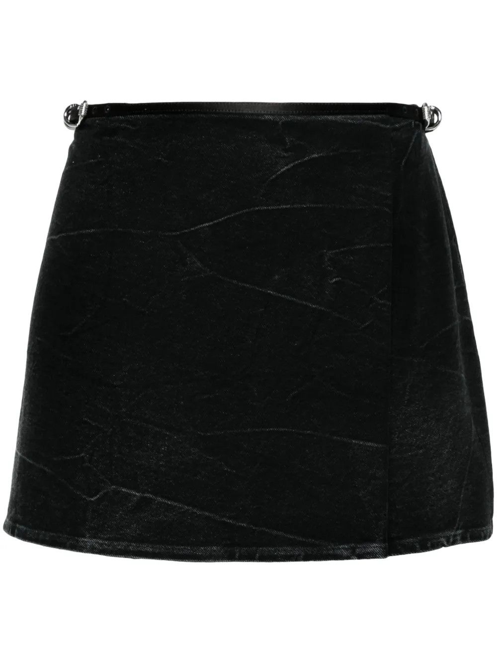 Givenchy o1y0925 Denim Mini Skirt in Black Size 28" / US 6 / IT 42 - 1 Thumbnail