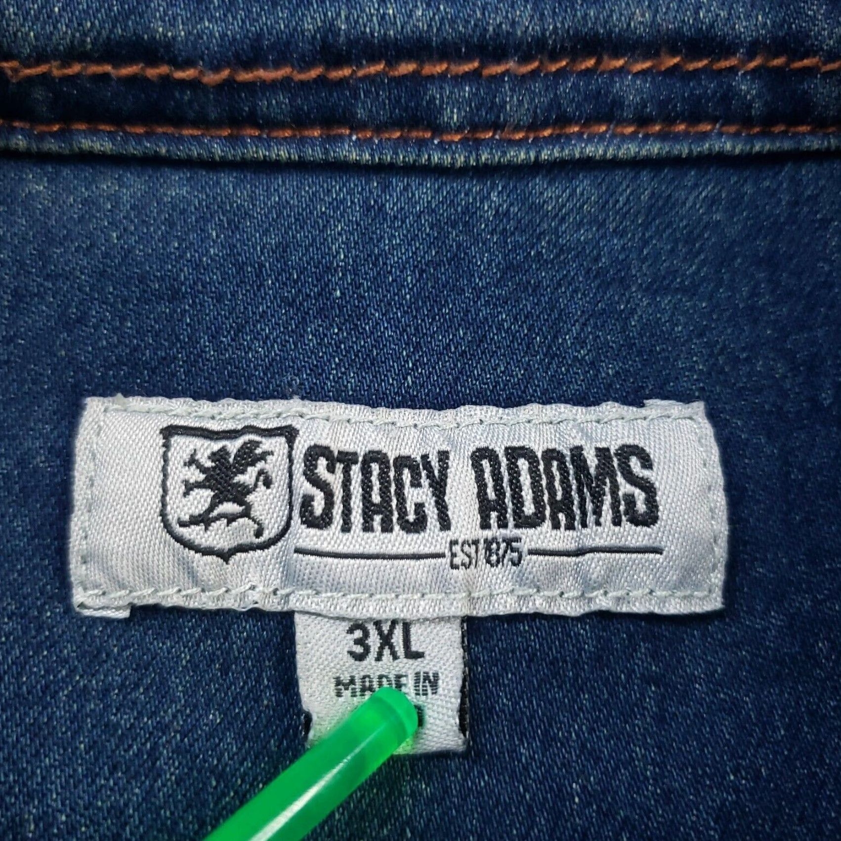 Stacy Adams Stacy Adams Jean Jacket Mens 3XL Blue Pockets Stretch Distressed Paint Splatter Denim Cotton Blend Jacket 3XL Blue Stacy Adams Mens Jacket Jeans Size US 39 - 5 Thumbnail