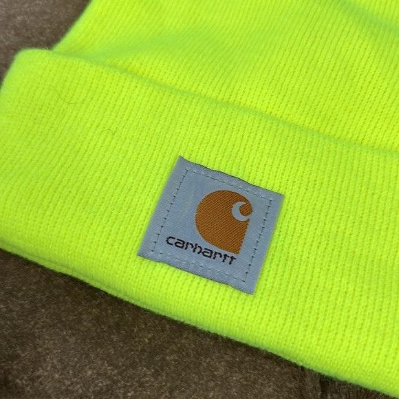 Carhartt Carhartt x Value Culture Collab Neon Yellow Knit Hat Size ONE SIZE - 2 Thumbnail
