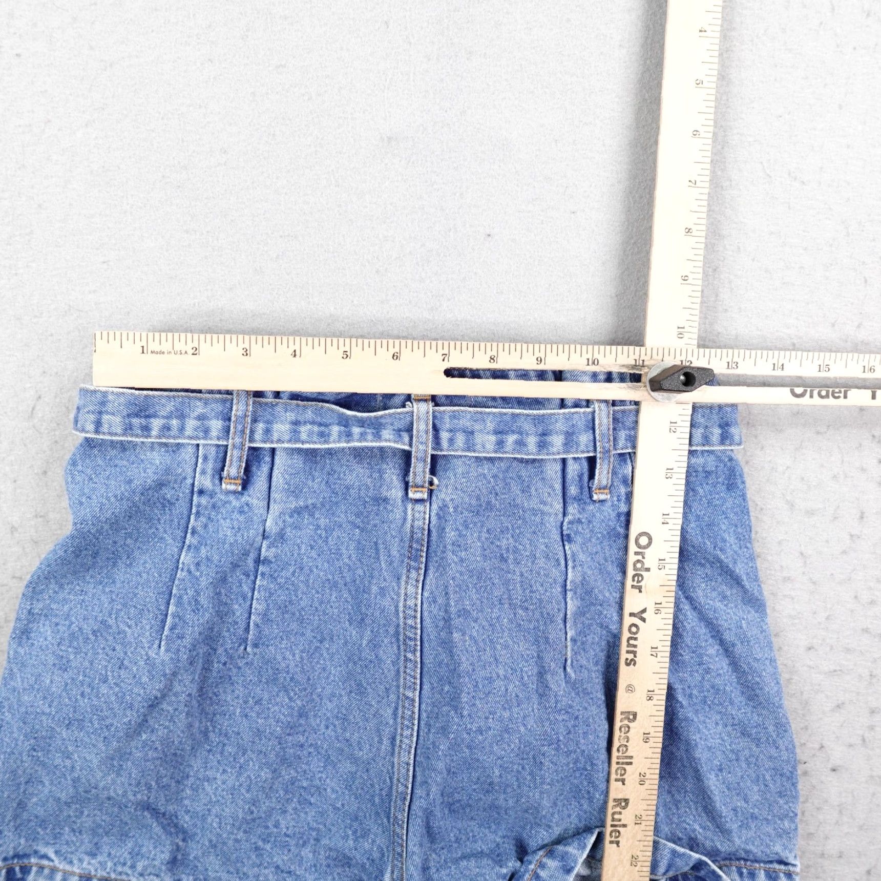 Abercrombie & Fitch Abercrombie & Fitch Shorts Womens 4 Blue Natural Rise Denim High Waist Belted Size 27" / US 4 / IT 40 - 5 Thumbnail