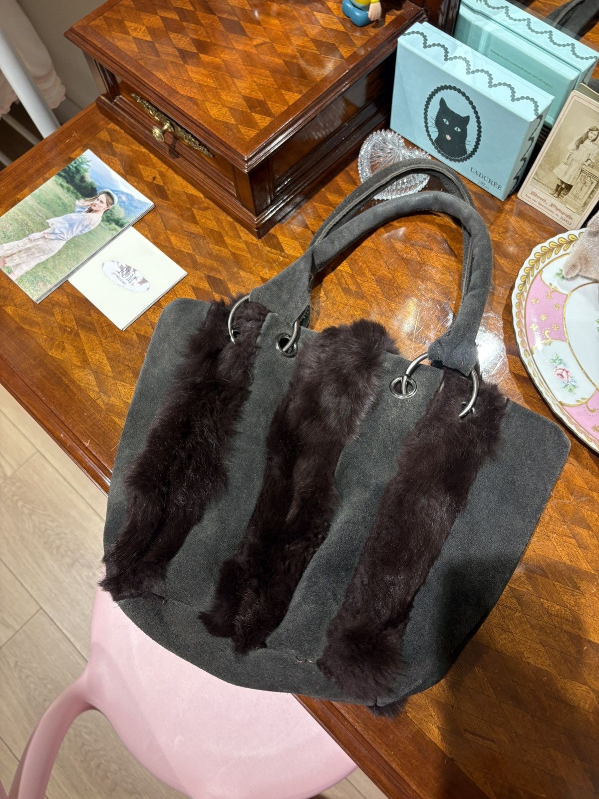 Vintage y2k fur bag Size ONE SIZE - 15 Thumbnail