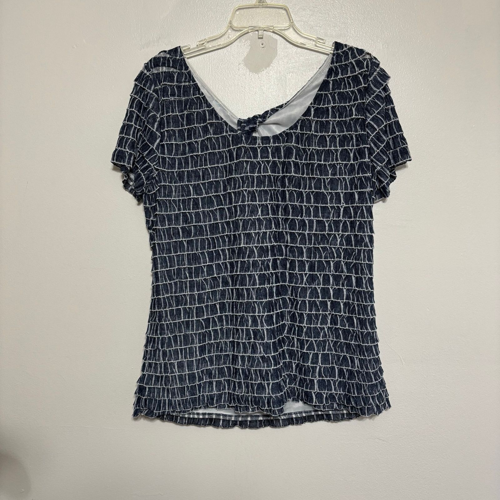 Other Dusak Designs Blue and White Layered Ruffle Blouse Size XL Size XL / US 12-14 / IT 48-50 - 2 Thumbnail
