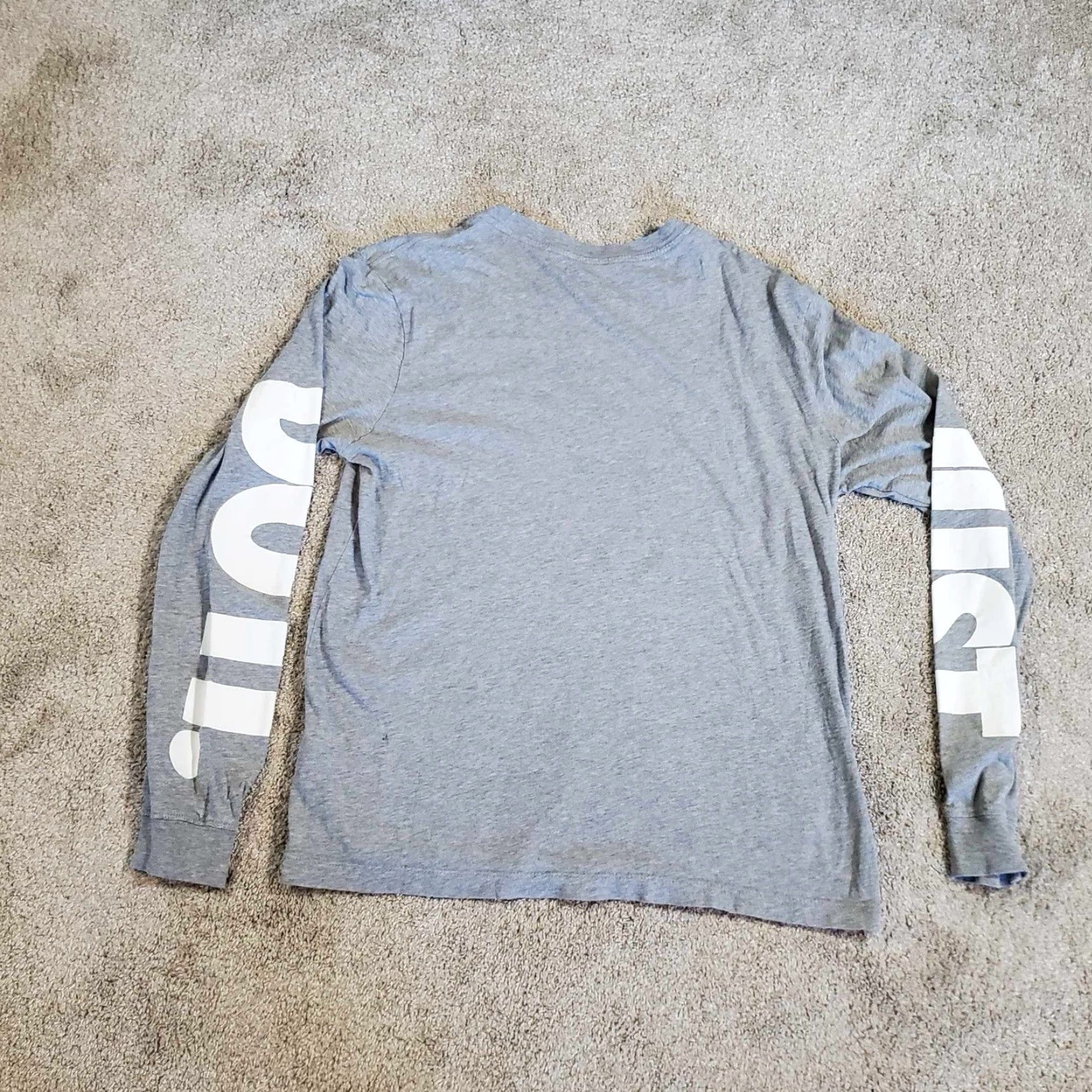 Nike Nike Just Do It Long Sleeve T-Shirt Men M Gray Sleeve Hit Spellout Swoosh Size US M / EU 48-50 / 2 - 7 Thumbnail