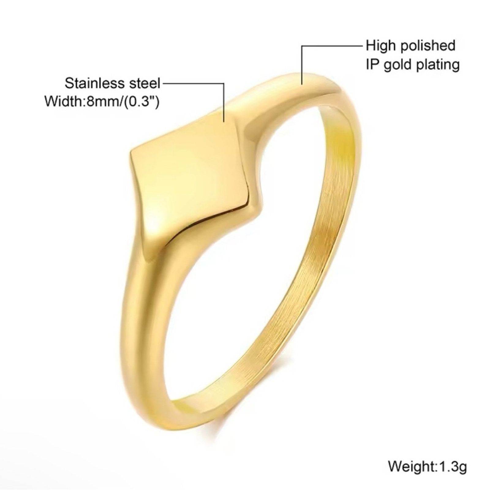 Other Signet Pinky Mens Ring Stainless Steel Ring for Men size 8 Size ONE SIZE - 6 Thumbnail