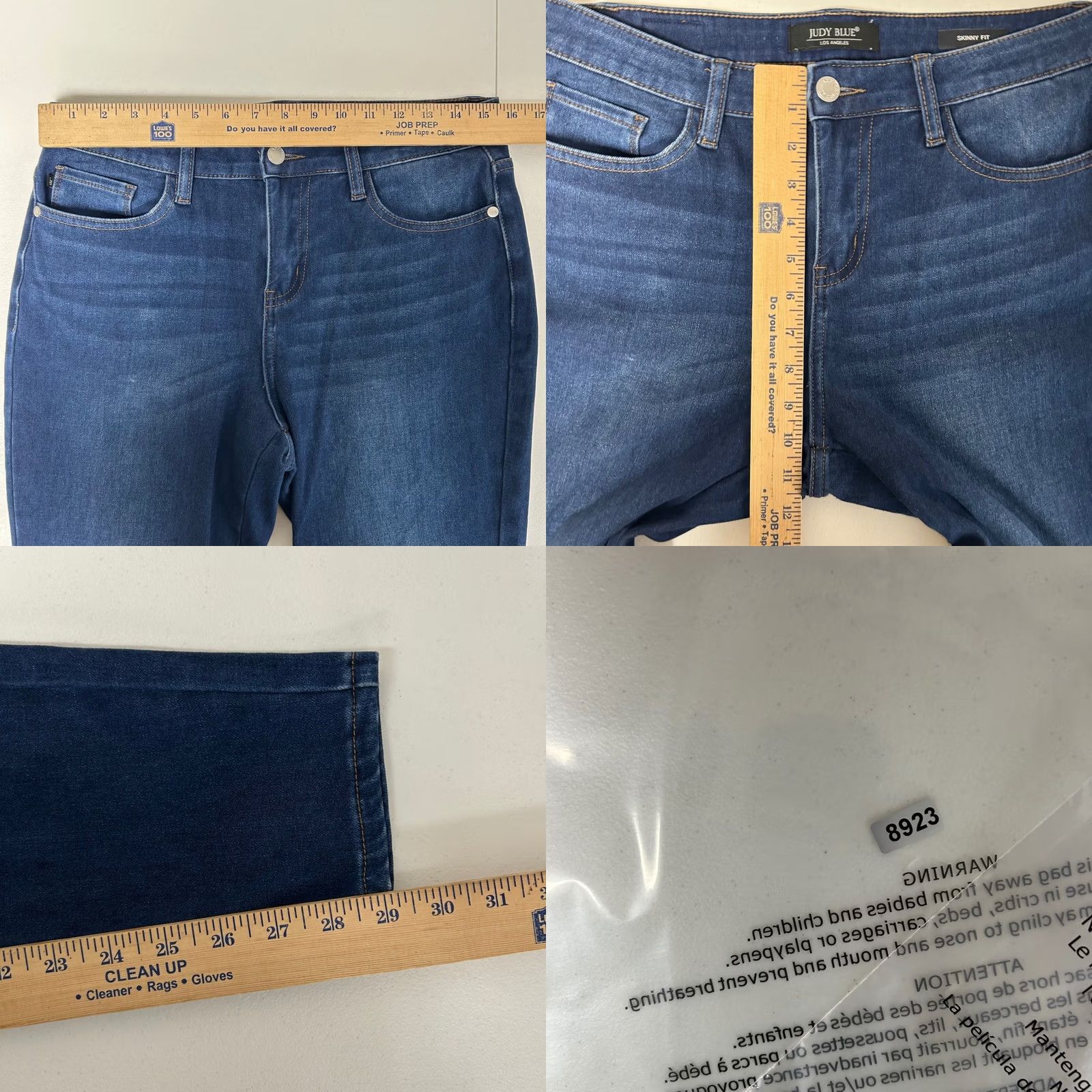 Vintage Judy Blue Skinny Jeans Womens 9 Dark Wash High Rise JB88113 5-Pocket Denim Stretch Comfort Slim Modern Size 30" / US 8 / IT 44 - 8 Thumbnail