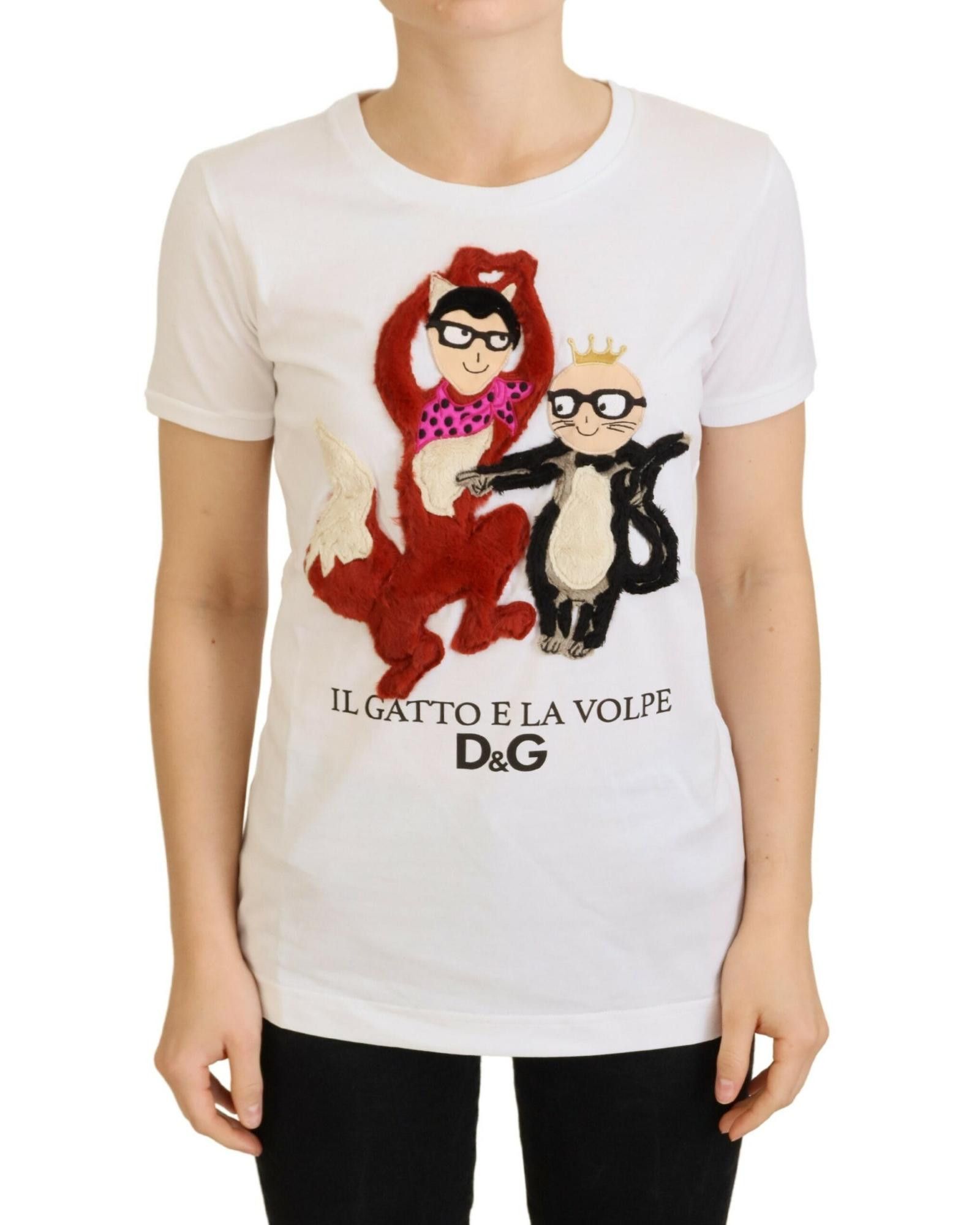 image of Dolce Gabbana Iconic Textured Designer Top in White, Women's (Size Small)