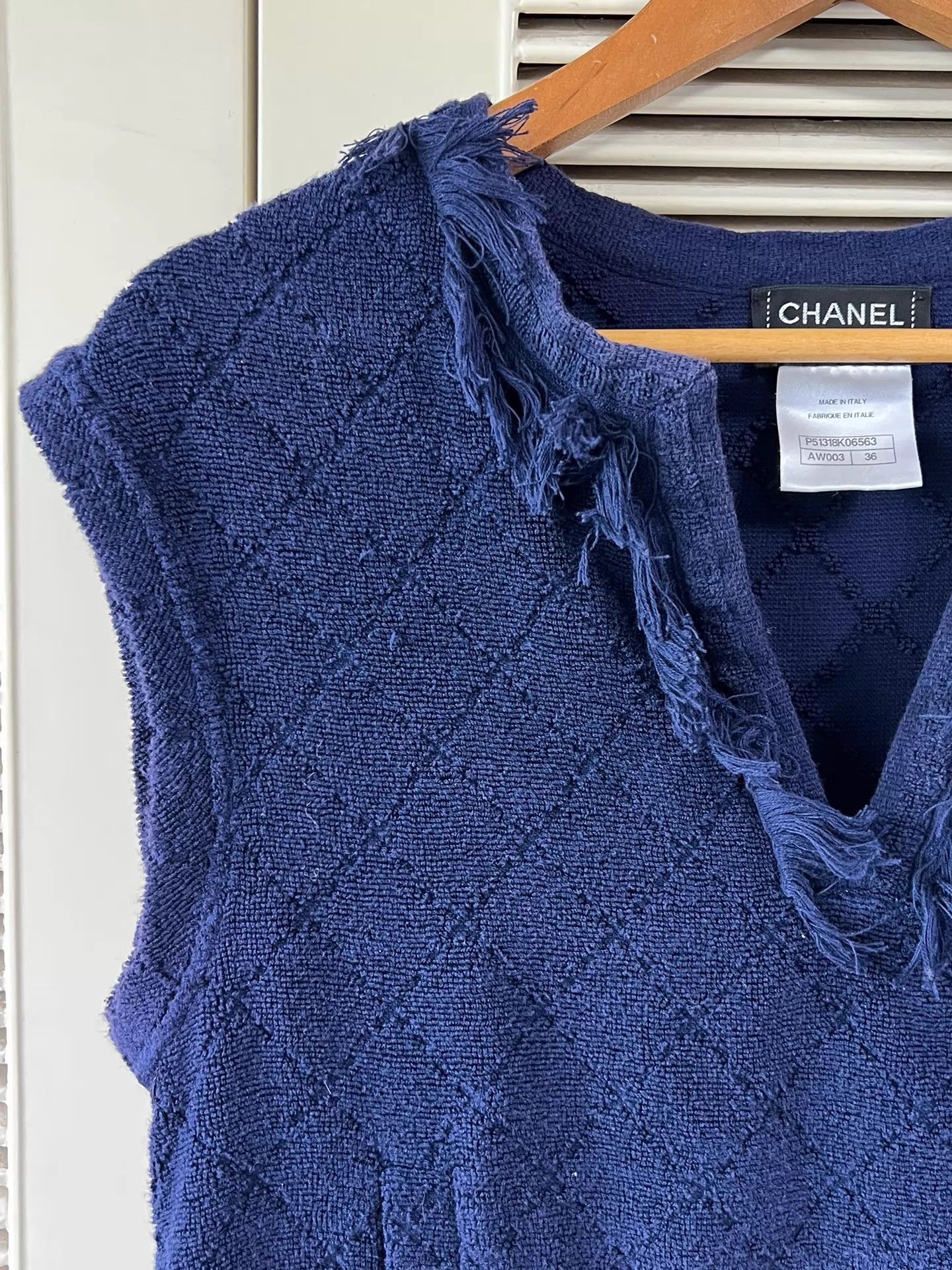 Chanel Chanel Dark Blue Tassel V-Neck Dress 36 Size XS / US 0-2 / IT 36-38 - 5 Thumbnail