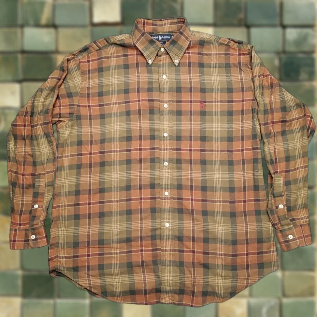Ralph Lauren VINTAGE Ralph Lauren Blake Shirt Men L Brown Plaid Brushed Twill Long Sleeve Size US L / EU 52-54 / 3 - 1 Thumbnail