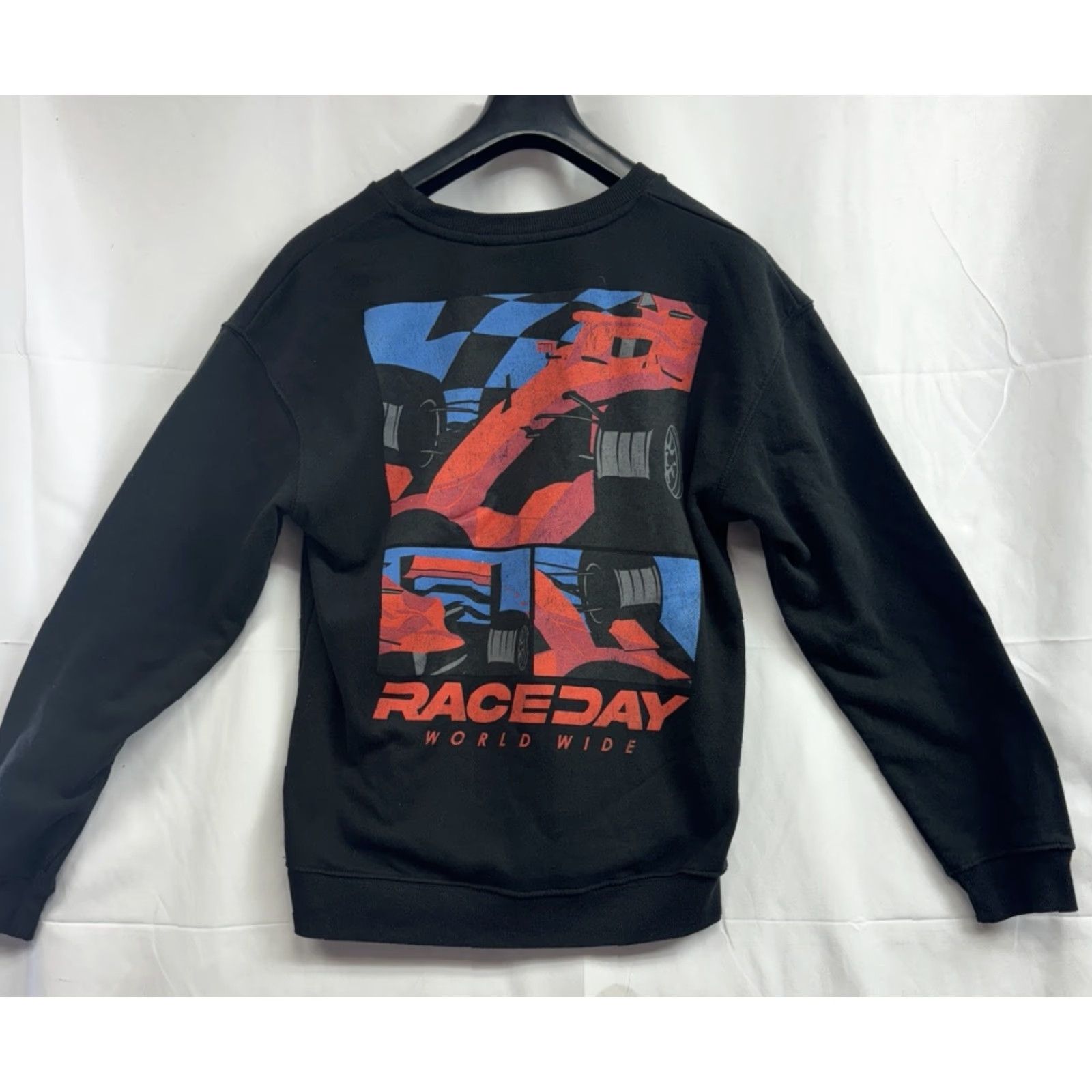 Vintage Raceday World Wide Car Men’s Long Sleeve Crew Sweatshirt Black SIZE Medium Size US M / EU 48-50 / 2 - 2 Thumbnail
